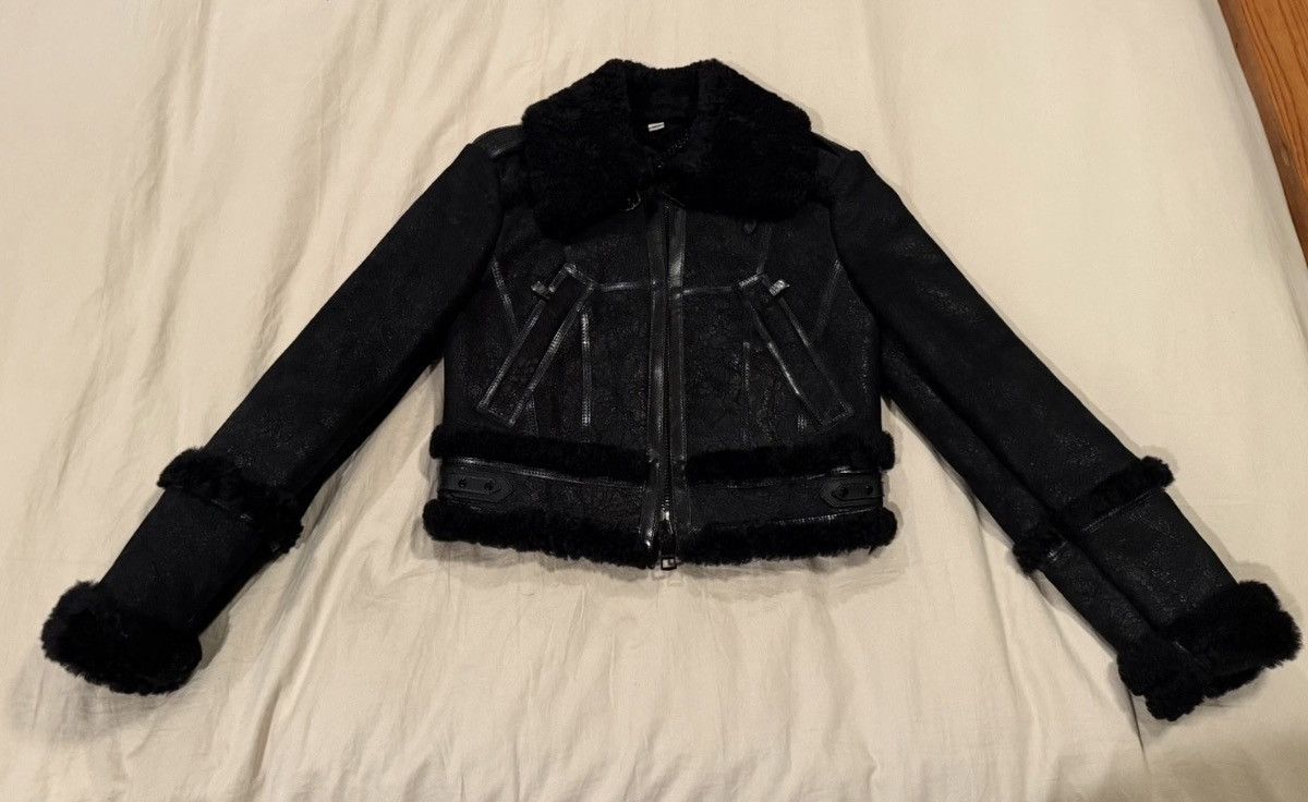 Burberry Prorsum Burberry Prorsum Shearling Biker Jacket Black Size S / US 4 / IT 40 - 1 Thumbnail