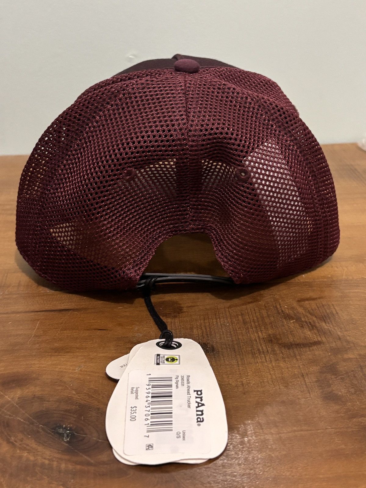 Prana Prana Maroon Mesh Trucker Hat with Gradient Logo Size ONE SIZE - 2 Thumbnail