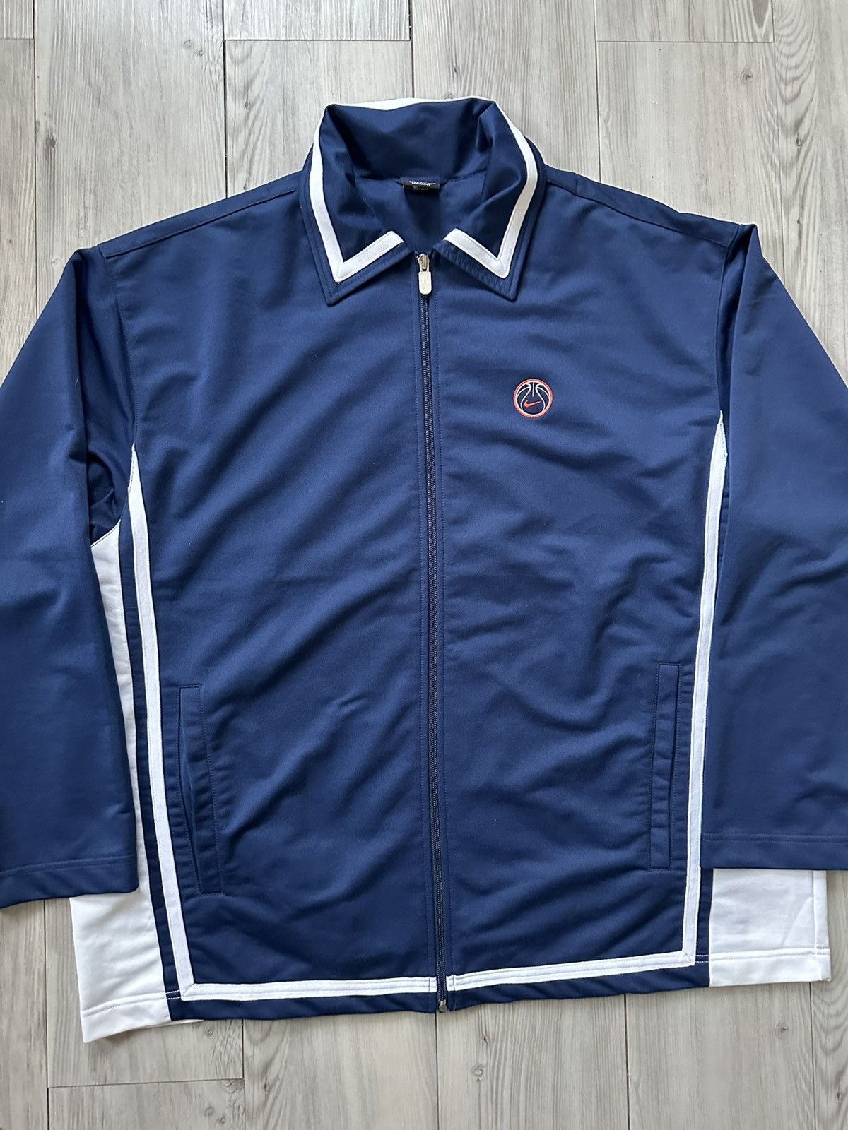 Nike × Vintage Vintage 90s Nike Basketball Warm Up Track Jacket Size US XL / EU 56 / 4 - 3 Thumbnail