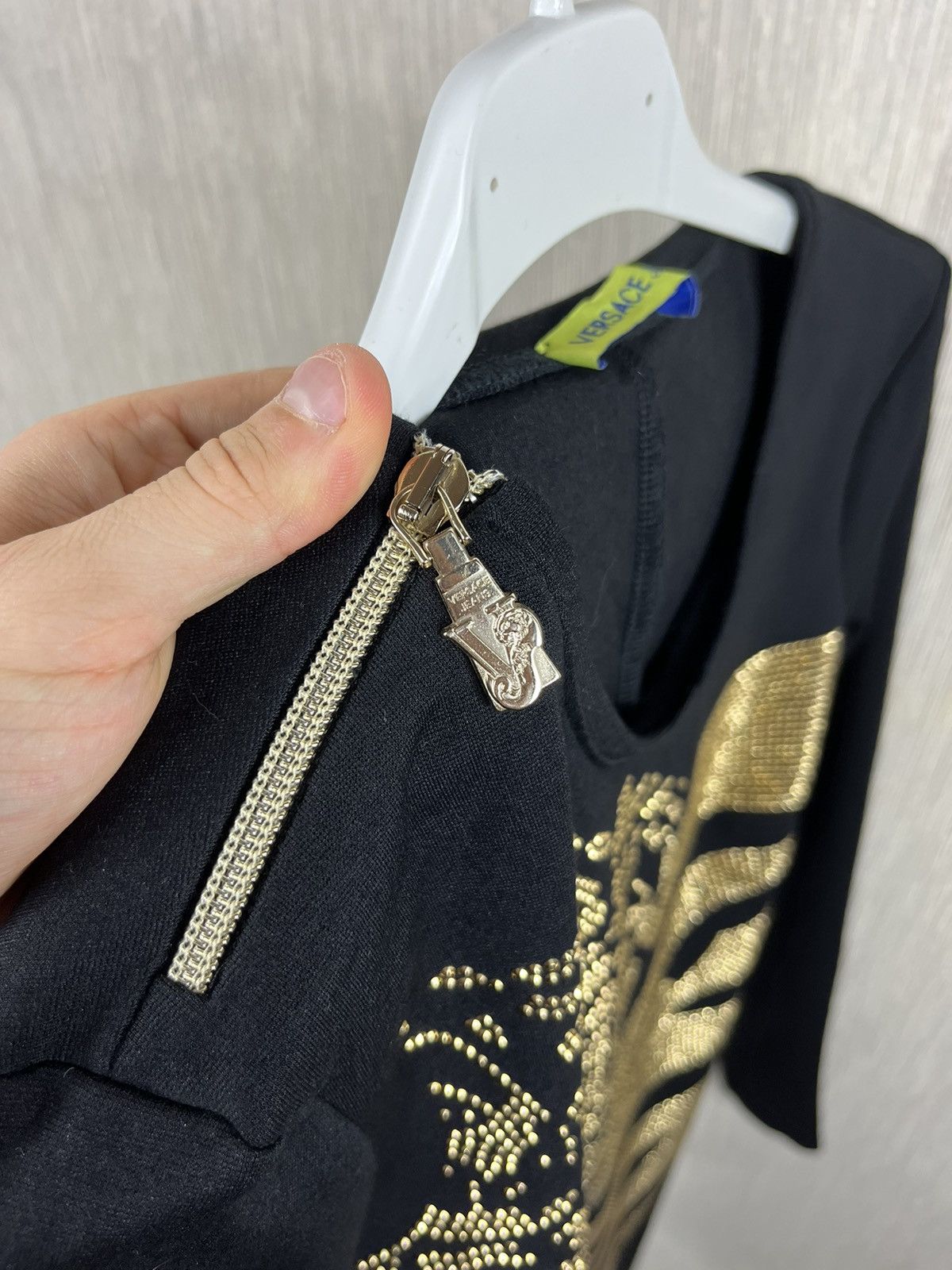 Designer × Versace × Versace Jeans Couture Versace jeans bodycon dress leopard golden metallic studs Size S / US 4 / IT 40 - 25 Thumbnail