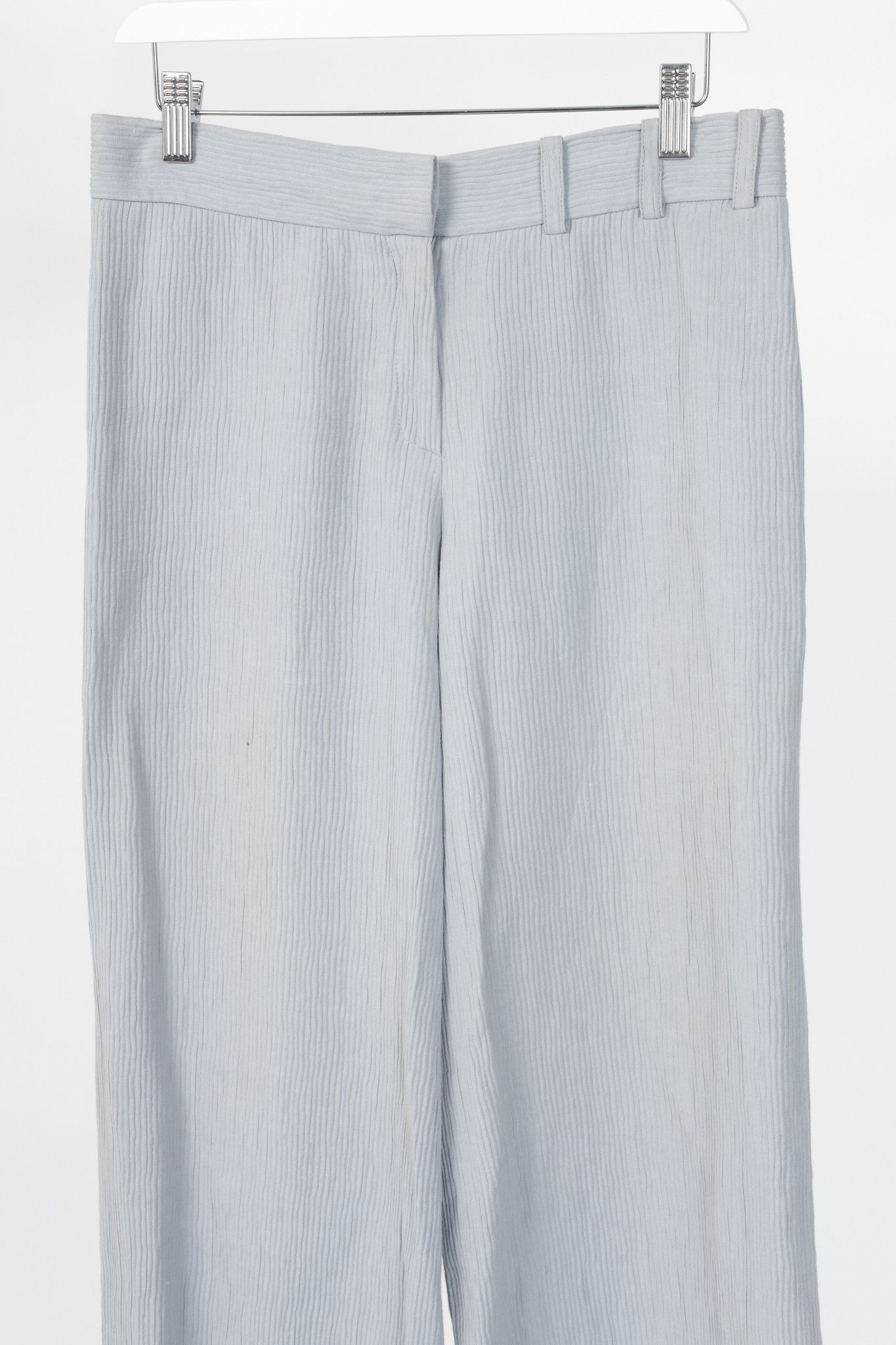 Armani Collezioni Armani Collezioni Cotton/Linen-Blend Wide-Leg Trousers Size 28" / US 6 / IT 42 - 3 Thumbnail