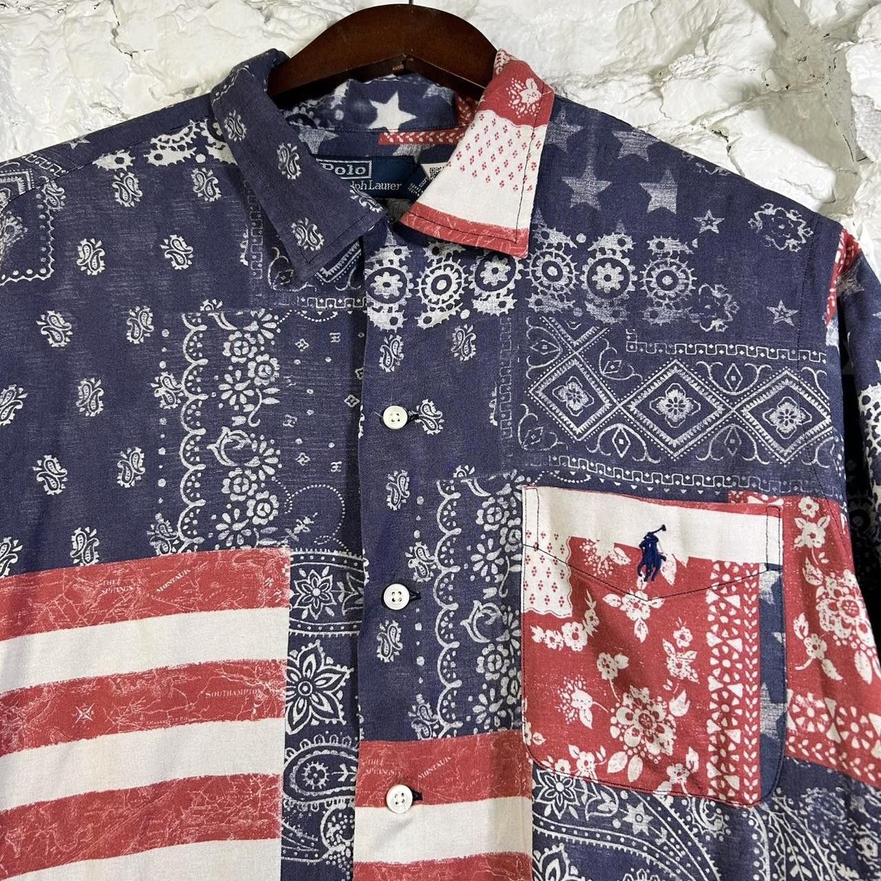 Polo Ralph Lauren Vintage Polo Ralph Lauren US Flag Paisley Bandana Shirt Size US L / EU 52-54 / 3 - 3 Thumbnail