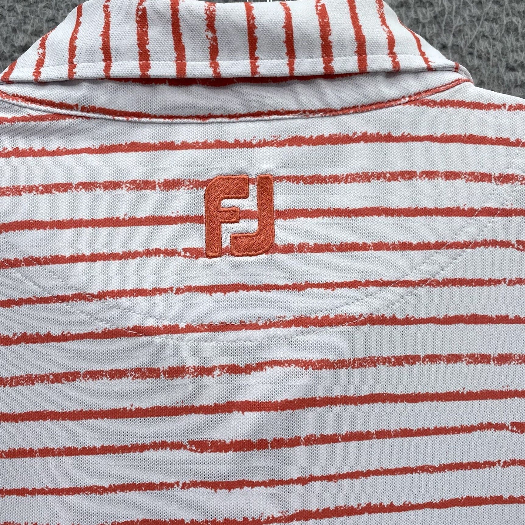 Footjoy Footjoy Polo Shirt Adult Large White Striped Athletic Fit Golf Casual Outdoor FJ Shirt Men's Polo Size US L / EU 52-54 / 3 - 6 Thumbnail