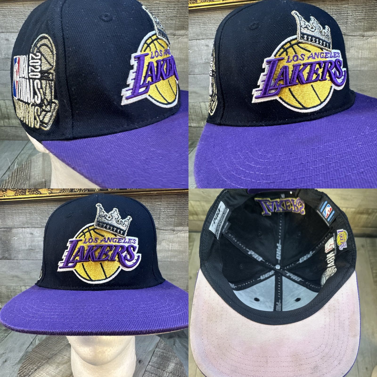 Pro Standard VINTAGE Pro Standard Lakers Hat Snapback Men One Size Black Purple Crown Patch 2020 Champs Mens Size ONE SIZE - 9 Thumbnail