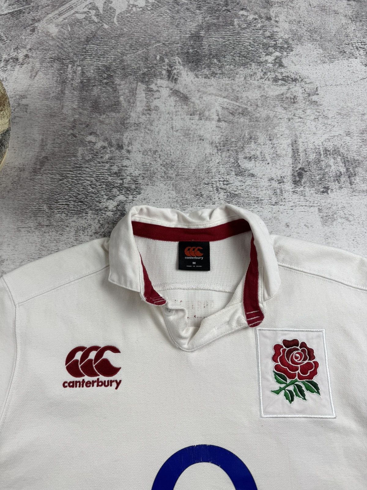 Canterbury of New Zealand Canterbury England Team National 2015 2016 M Rugby White Polo Jersey T Shirt Size US M / EU 48-50 / 2 - 9 Thumbnail
