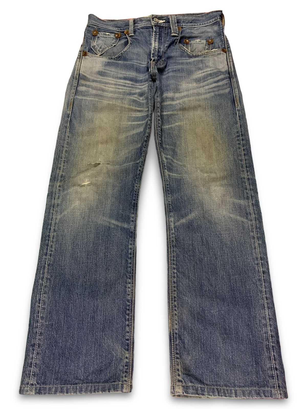 Levi's × Levi's Vintage Clothing Vintage 90s Levis 502 Avant Garde Distressed Baggy Jeans Size US 32 / EU 48 - 1 Thumbnail
