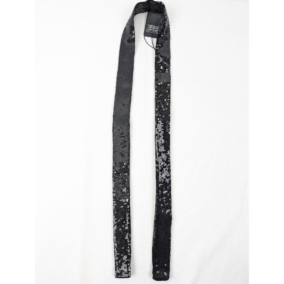 Saint Laurent Paris o1rshd1 Size: OS / Square Sequence Lavalliere Scarf in Black Size ONE SIZE - 8 Thumbnail