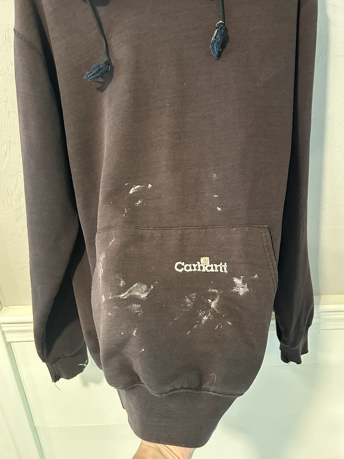 Carhartt Vintage Faded Paint Splatter Carhartt Hoodie Brown Size US L / EU 52-54 / 3 - 4 Thumbnail