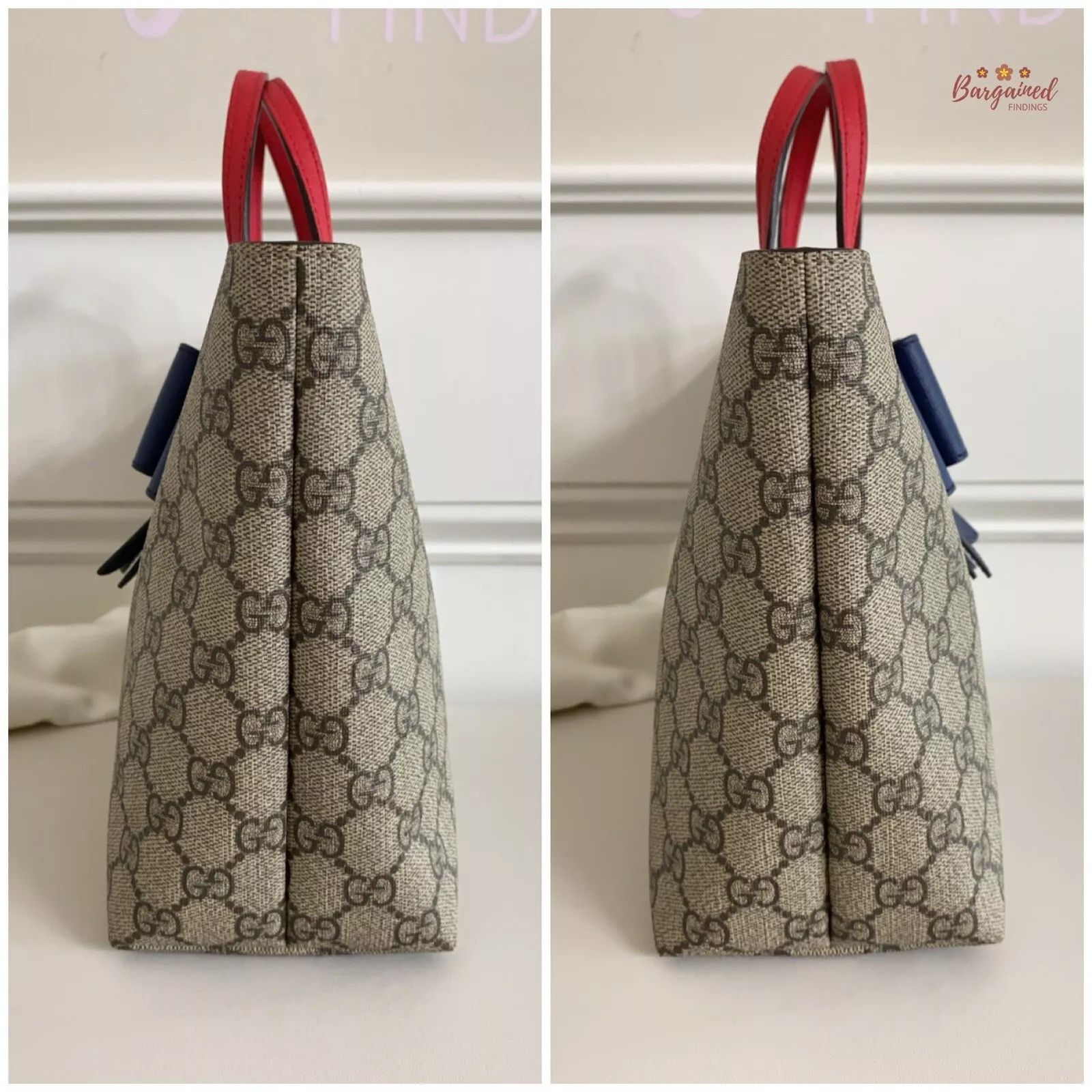 Gucci GUCCI Brown GG Supreme Monogram Leather Bow Children's Tote Size ONE SIZE - 5 Thumbnail