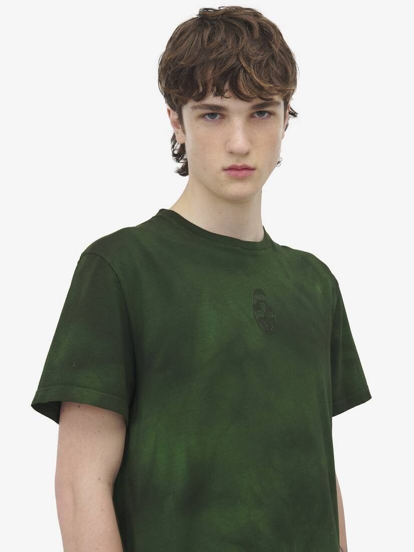 Alexander McQueen o1srvl11e0226 Washed Dye T-Shirt In Green Size US XL / EU 56 / 4 - 3 Thumbnail