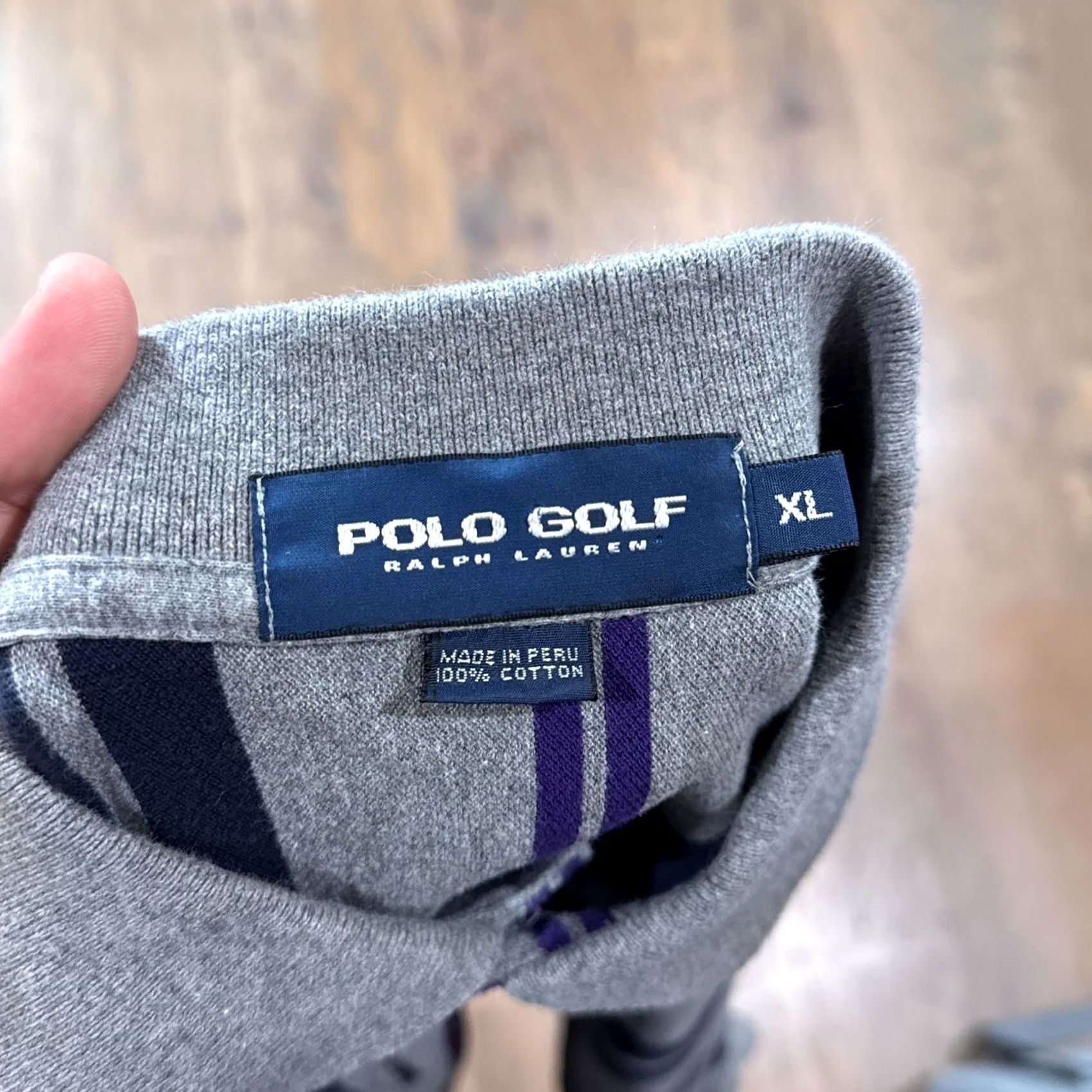 Polo Ralph Lauren VINTAGE Ralph Lauren Polo Shirt Mens XL Gray Block Stripes Rugby Golfing Cotton Size US XL / EU 56 / 4 - 3 Thumbnail