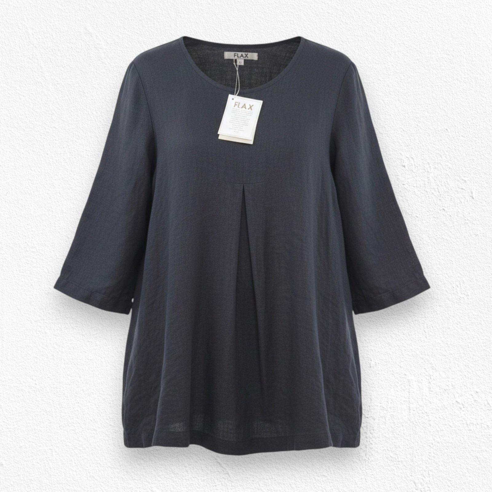 FLAX Y2K Vintage NWT FLAX Black Linen Tunic Top Size XL Size XL / US 12-14 / IT 48-50 - 1 Thumbnail