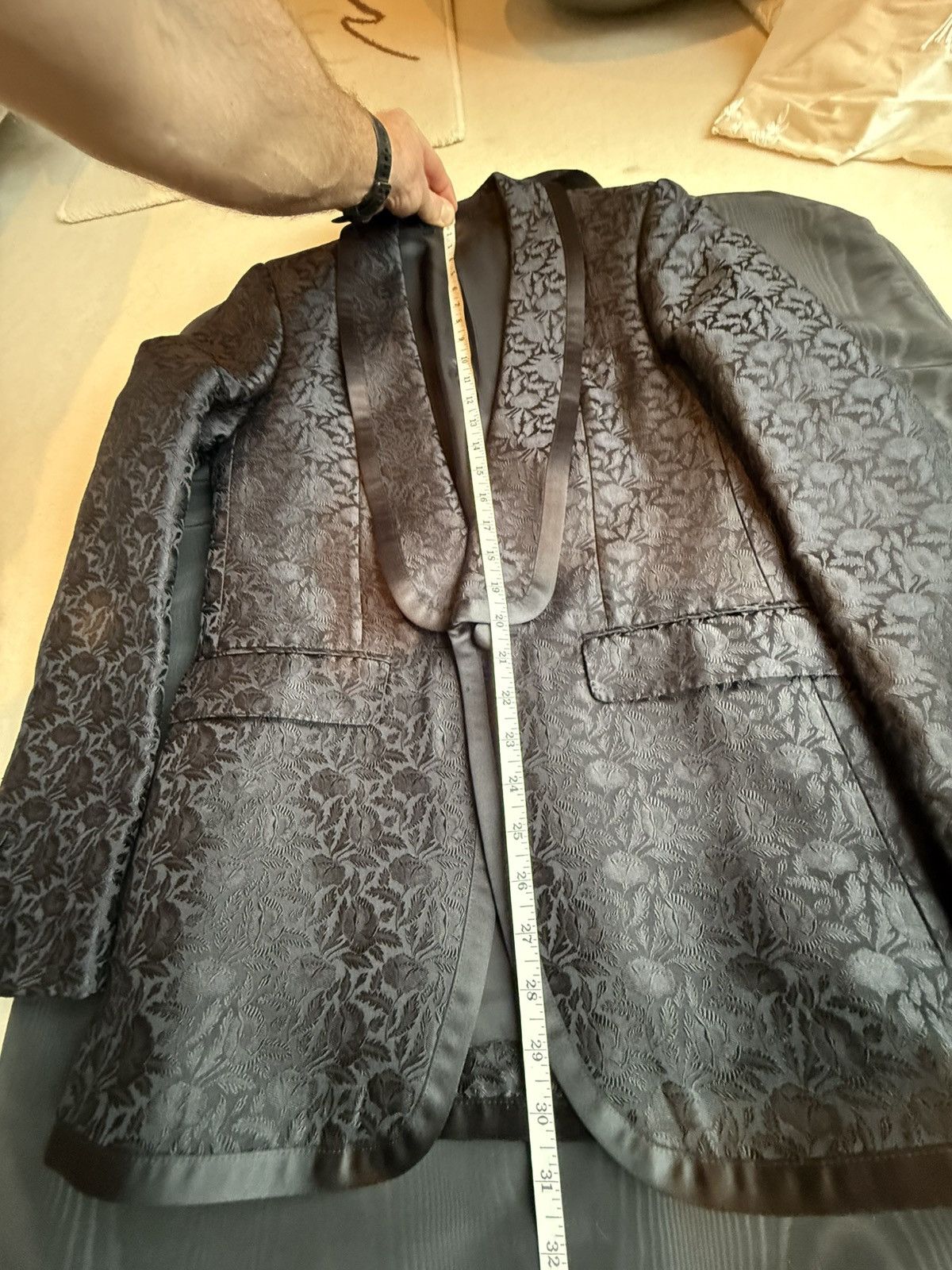 Celine Celine floral paisley smoking tuxedo dinner jacket Hedi 44 Size 36R - 4 Thumbnail