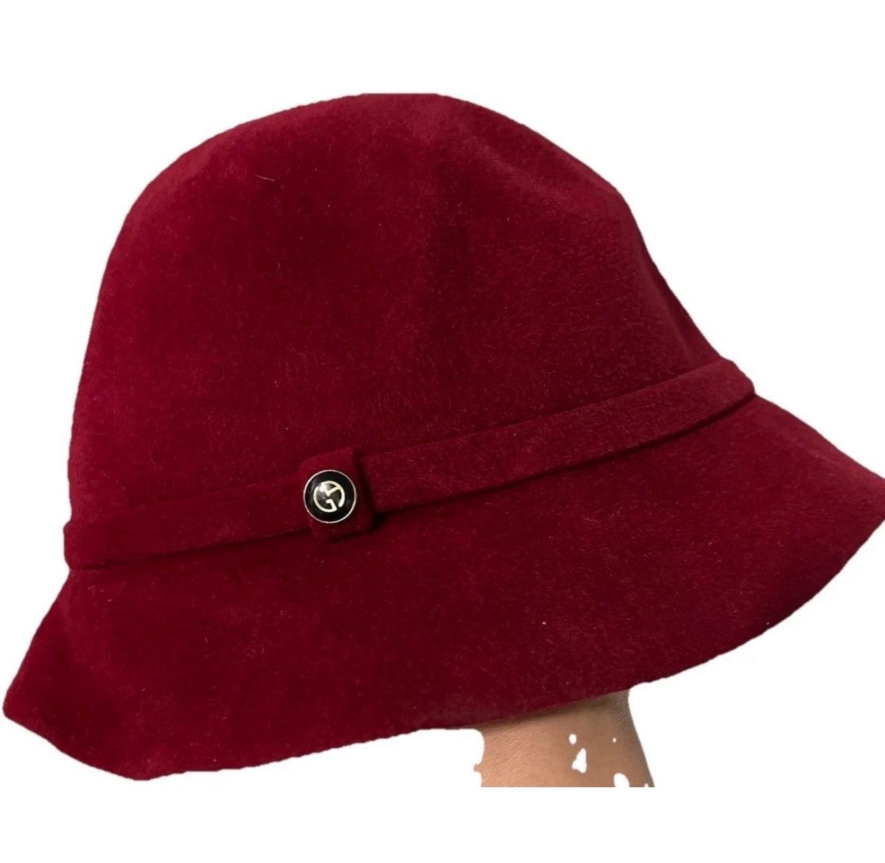 Giorgio Armani Giorgio Armani Cloche Hat Women 57 Red Rabbit Hair Italy Size ONE SIZE - 2 Thumbnail