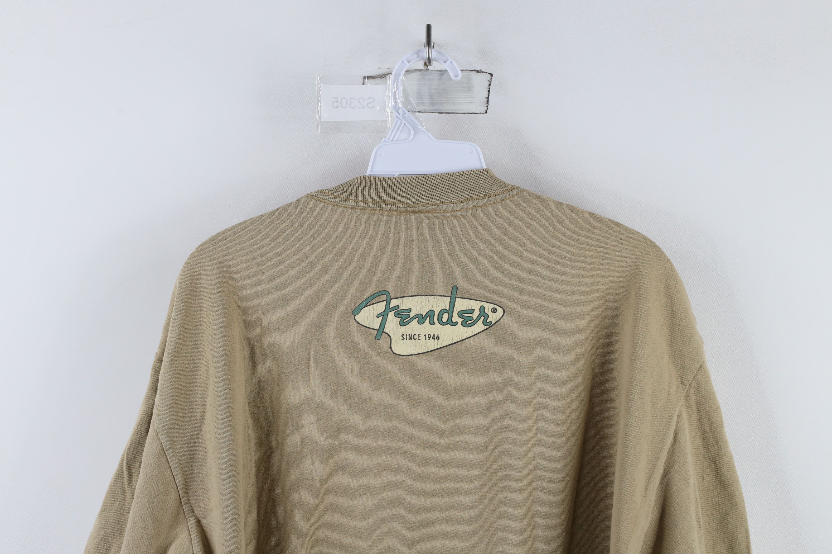 Fender × Vintage Vintage 90s Fender Guitars Stratocaster T-Shirt Beige USA Size US XL / EU 56 / 4 - 12 Thumbnail