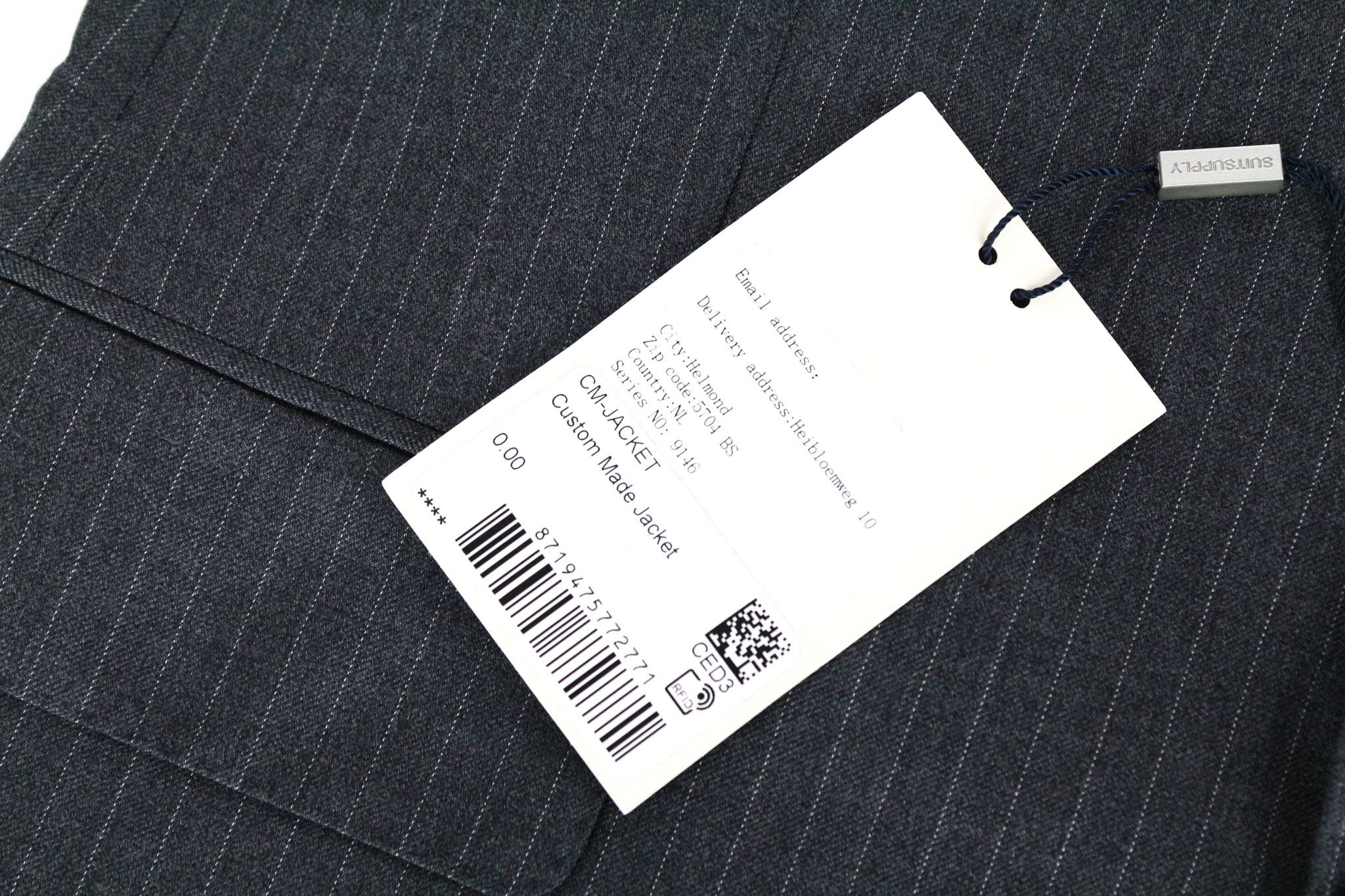 Suitsupply LA SPALLA UK40S Grey Pinstriped Slim Wool Blazer 73456 Size 40S - 4 Thumbnail