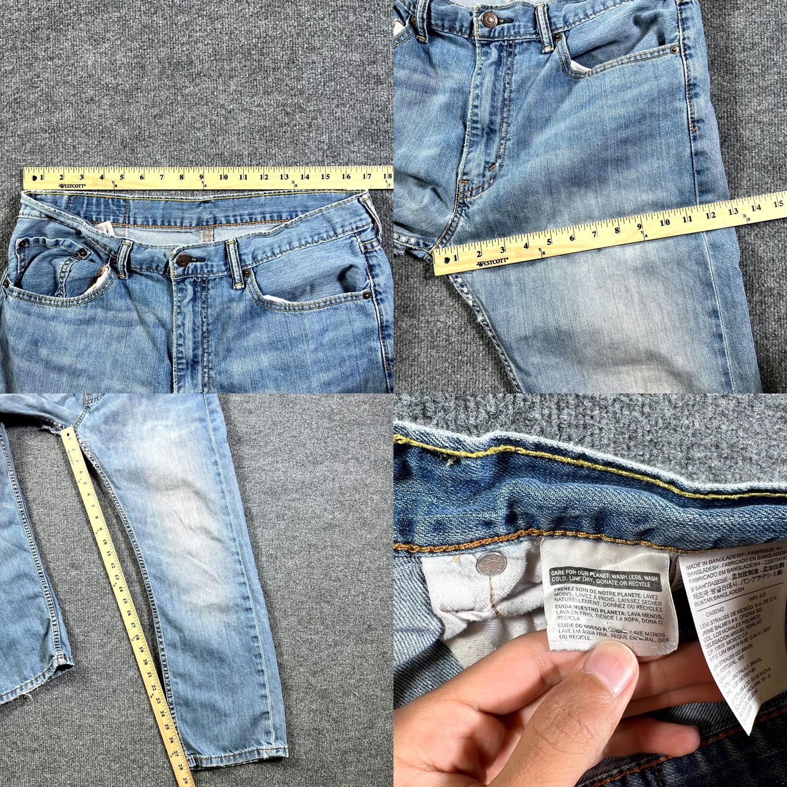 Levi's Levi's 505 Jeans Mens 36x30 Blue Denim Cotton Regular Fit Straight Leg Streetwear Shirt Size US 36 / EU 52 - 8 Thumbnail