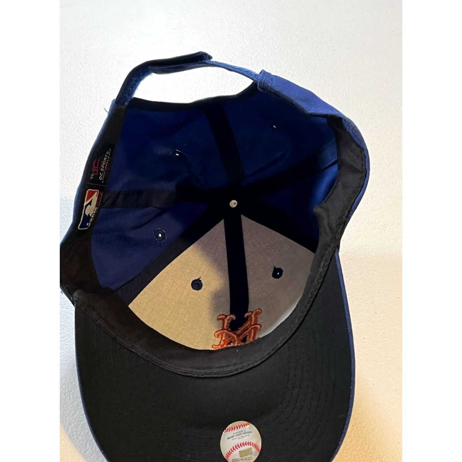 MLB VINTAGE New York Mets Ball Cap MLB Official License Mens Adjustable Blue Cotton Polyester Snapback Velcro Sports Cap Size ONE SIZE - 4 Thumbnail