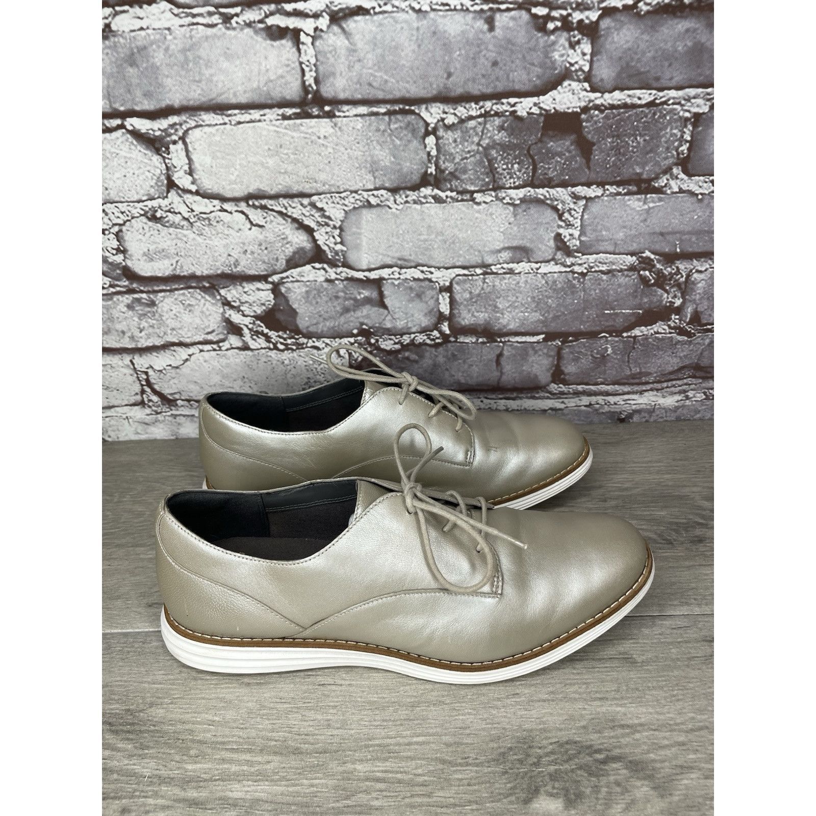 Cole Haan Cole Haan Original Grand Pearl Metallic Oxfords Shoes Women Size US 8 / IT 38 - 10 Thumbnail