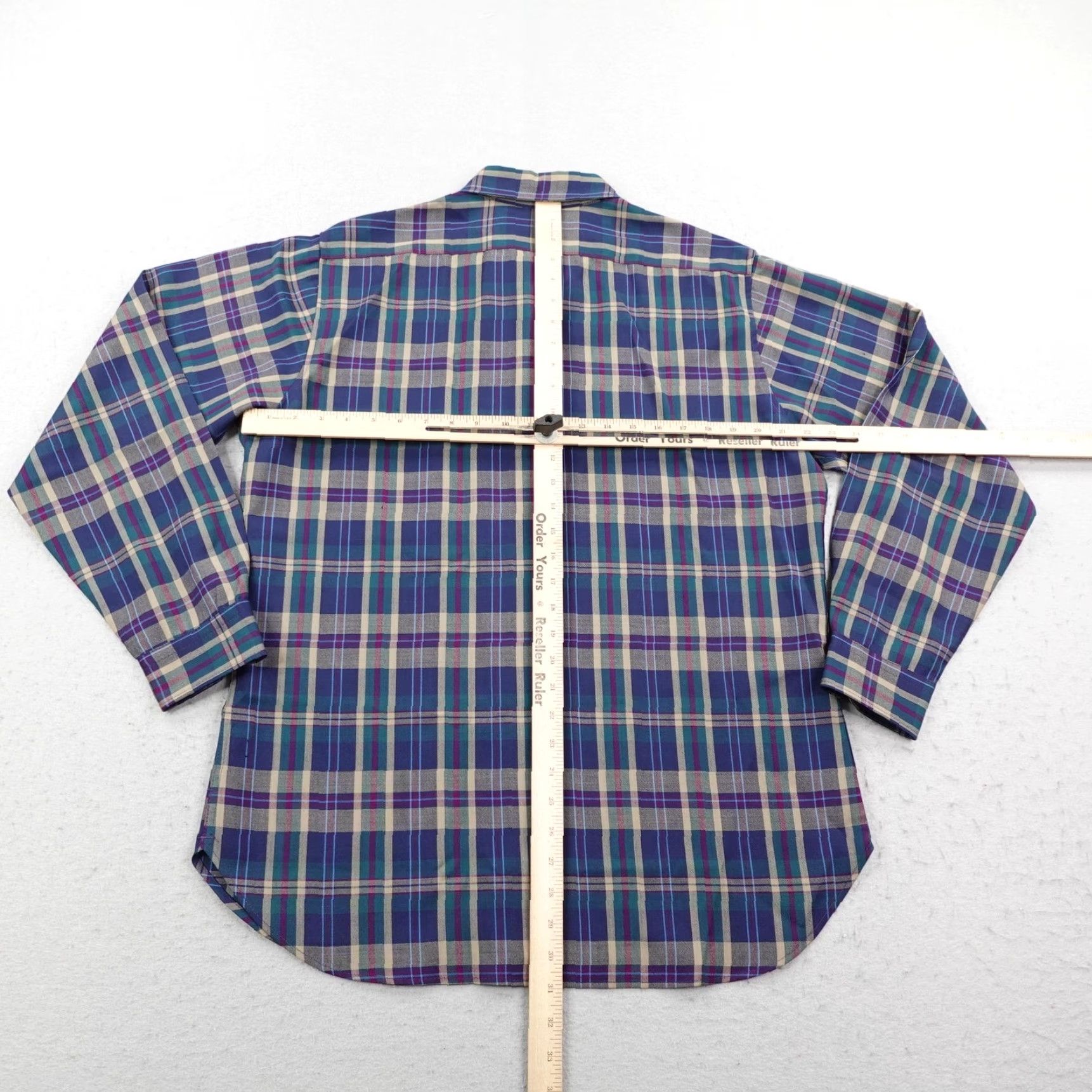 Pendleton VINTAGE Pendleton Shirt Mens Large Blue Plaid Wool Button-Up 70s 80s Navy Green Pocketed Size US L / EU 52-54 / 3 - 5 Thumbnail