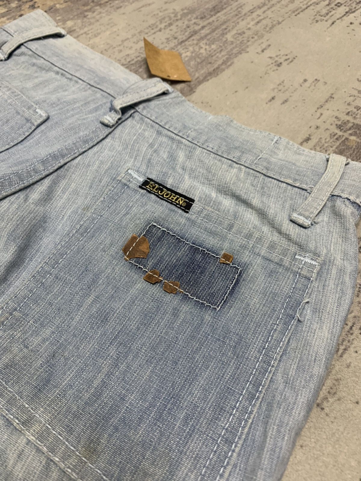 Japanese Brand Vintage 80s ELJOHN Flare Insane Hippie Denim Jeans W27 Size US 27 - 11 Thumbnail