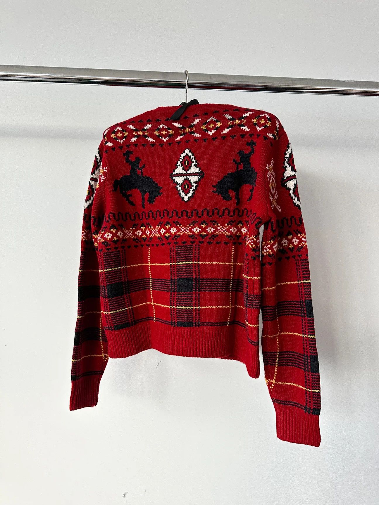 Polo Ralph Lauren Polo Ralph Lauren Western Red Tartan Fair Isle Wool Jumper Size S / US 4 / IT 40 - 5 Thumbnail