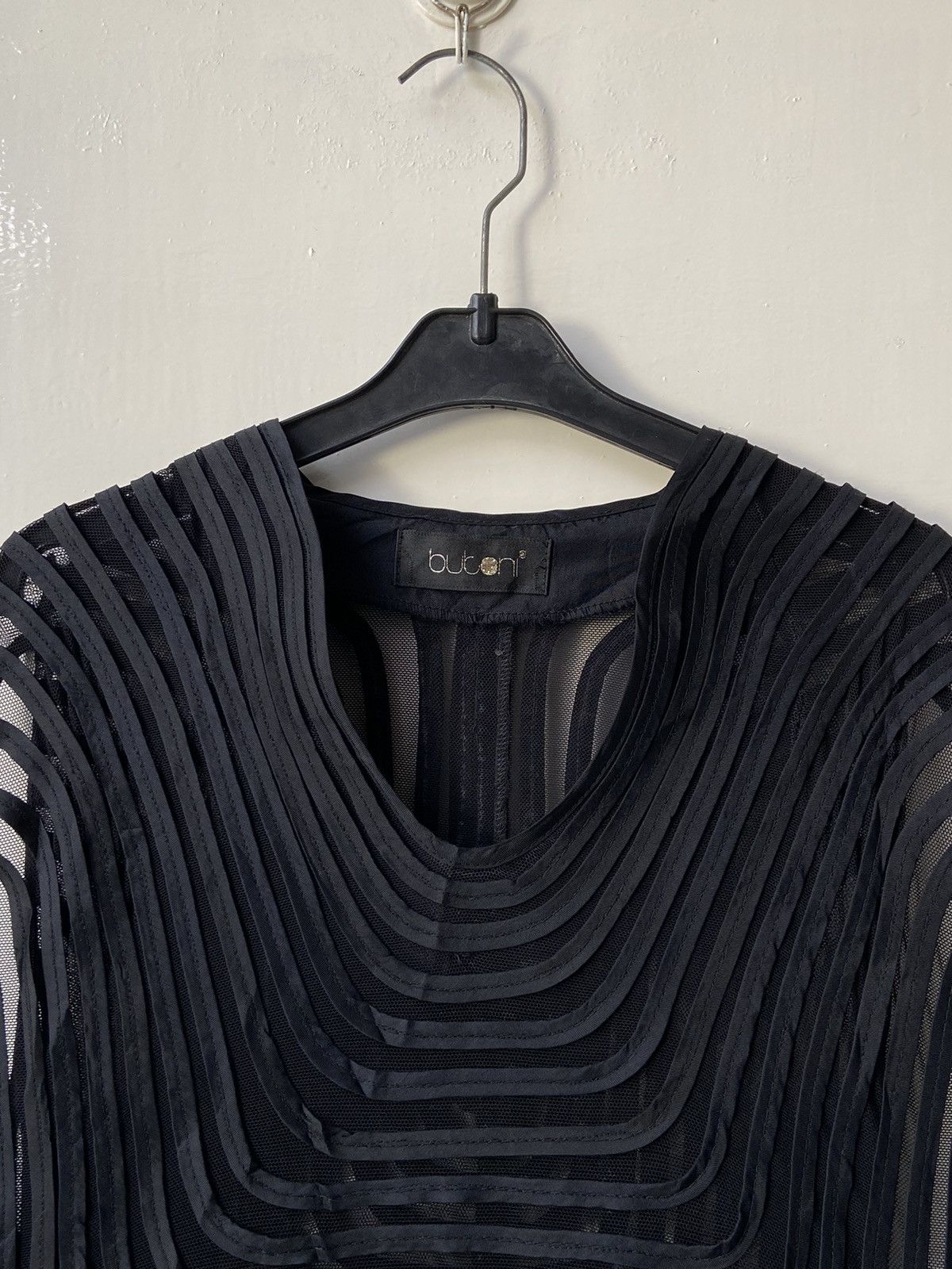 Designer × Japanese Brand BUTONI Black Midi Dress Size XS / US 0-2 / IT 36-38 - 3 Thumbnail