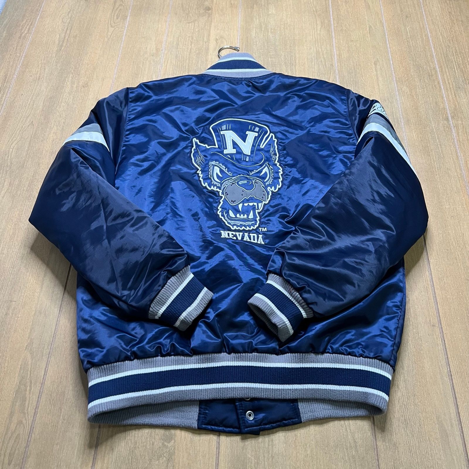 Starter Starter Nevada Wolf Pack Satin Bomber Jacket Mens M Blue Y2K Size US M / EU 48-50 / 2 - 12 Thumbnail