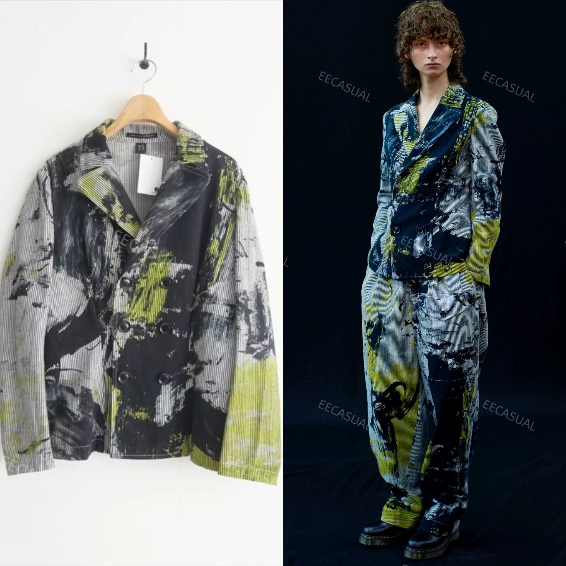 Y's Abstract Print Jacket by Y's Yohji Yamamoto Size US L / EU 52-54 / 3 - 1 Thumbnail