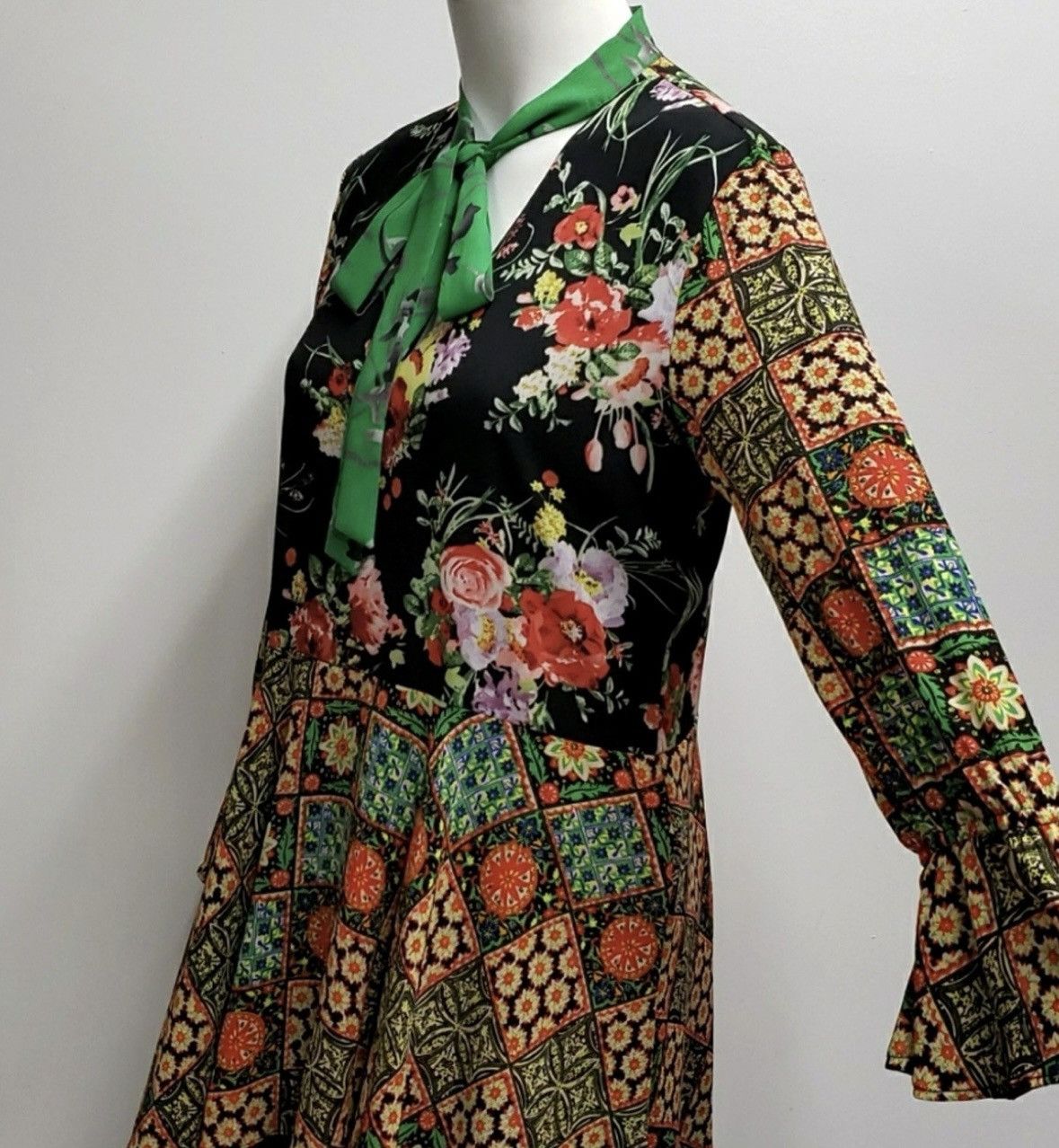 Buffalo David Bitton BUFFALO David Bitton Flutter Long Sleeve Neck Tie Dress Size M / US 6-8 / IT 42-44 - 3 Thumbnail
