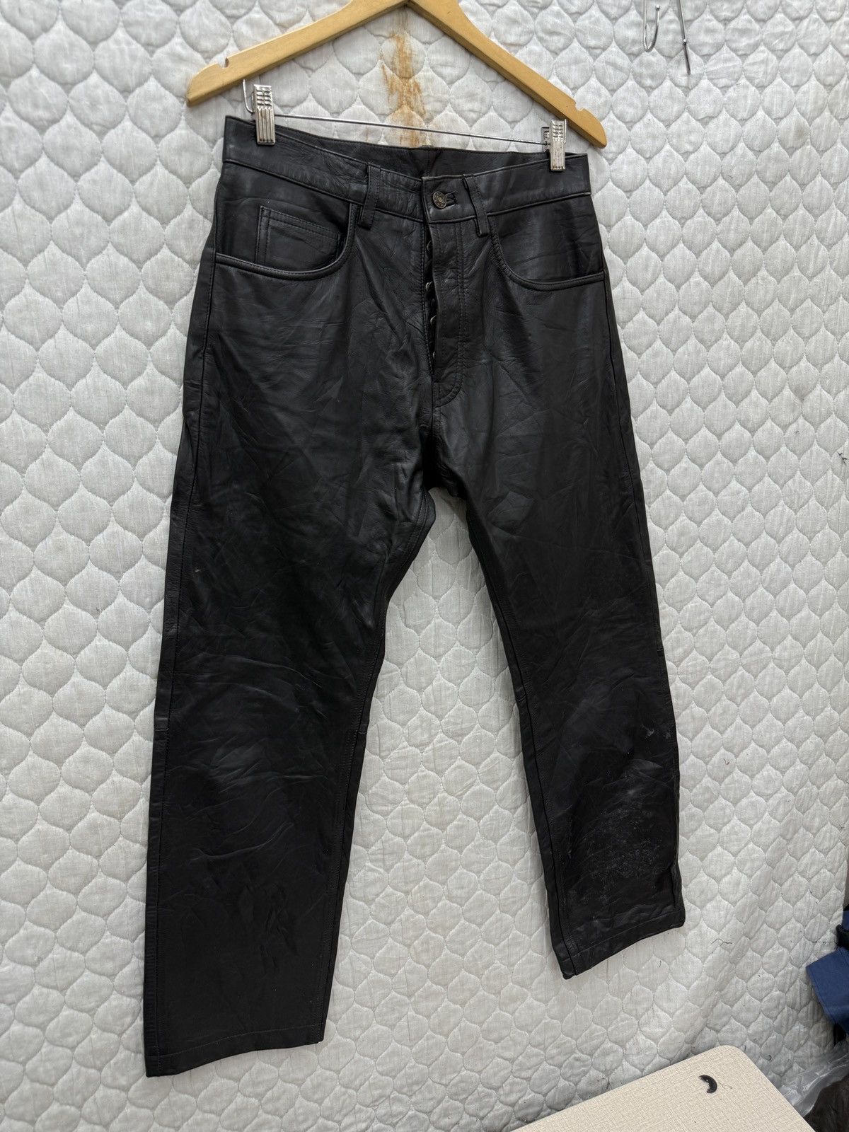 Genuine Leather 🔥🔥🔥ARCHIVE LEATHER PANTS Size US 31 - 2 Thumbnail