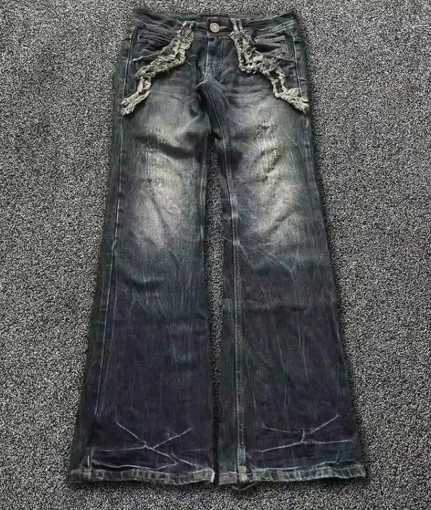 y2k Japanese Label Grunge Bootcut Jeans パンツ