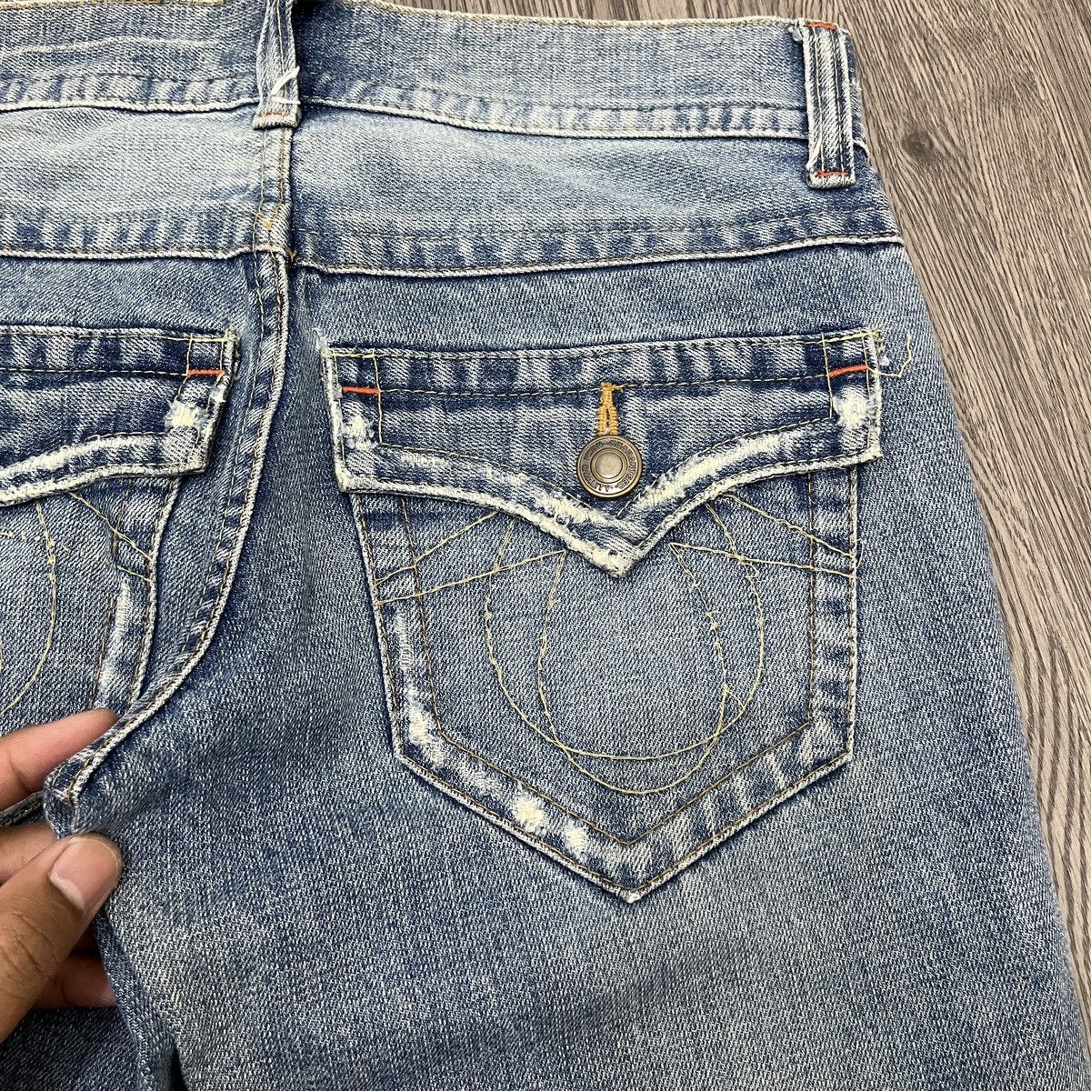 Japanese Brand Unknow - Flared Non-Alignmend Faded Denim ifsix Lgb Style Size US 29 - 12 Thumbnail