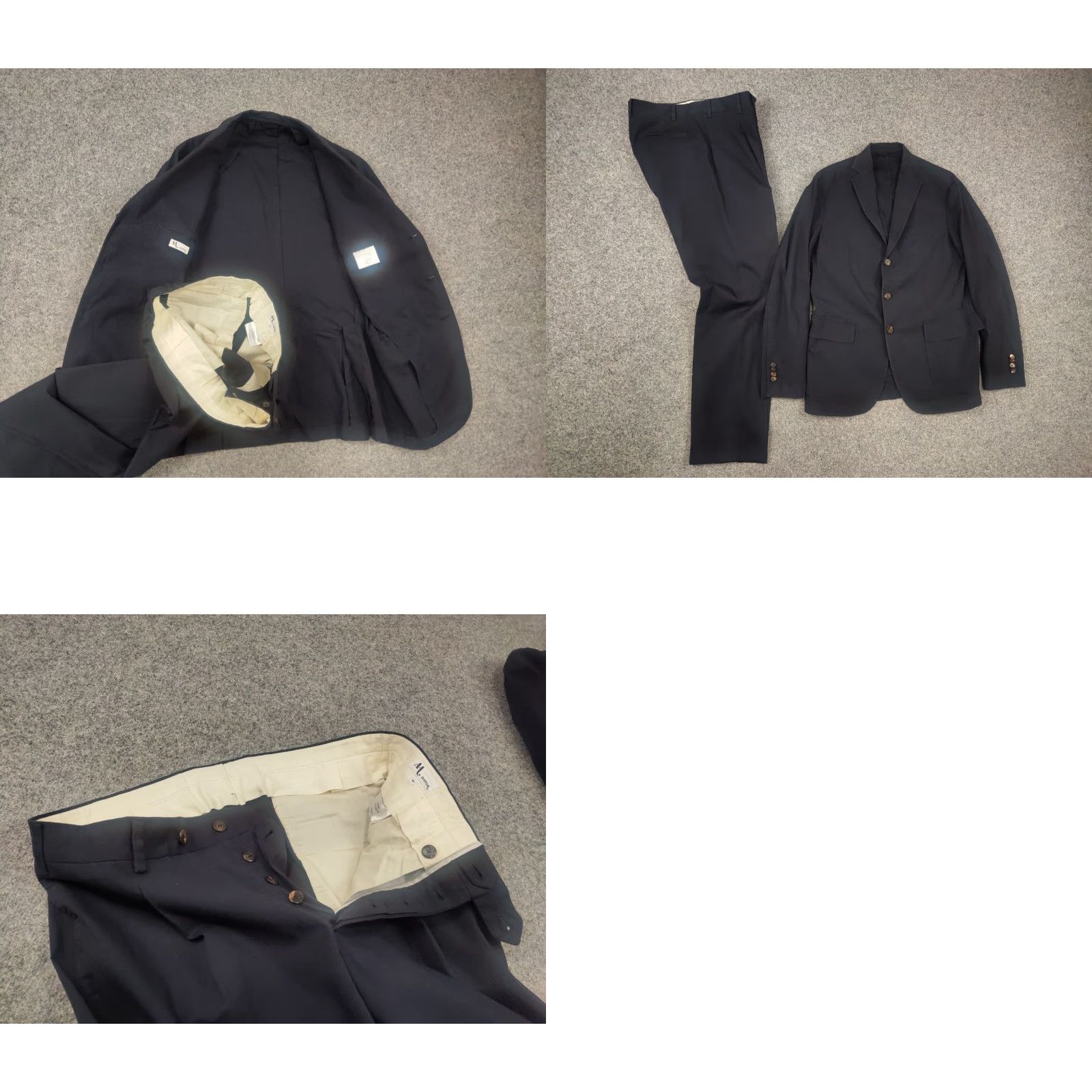 Doppiaa Doppiaa Italy Design Navy 2 Piece Mens Casual Suit Blazer Pants 3 Button Notch Lapel Cotton Blend 48 XS? Size 48R - 11 Thumbnail