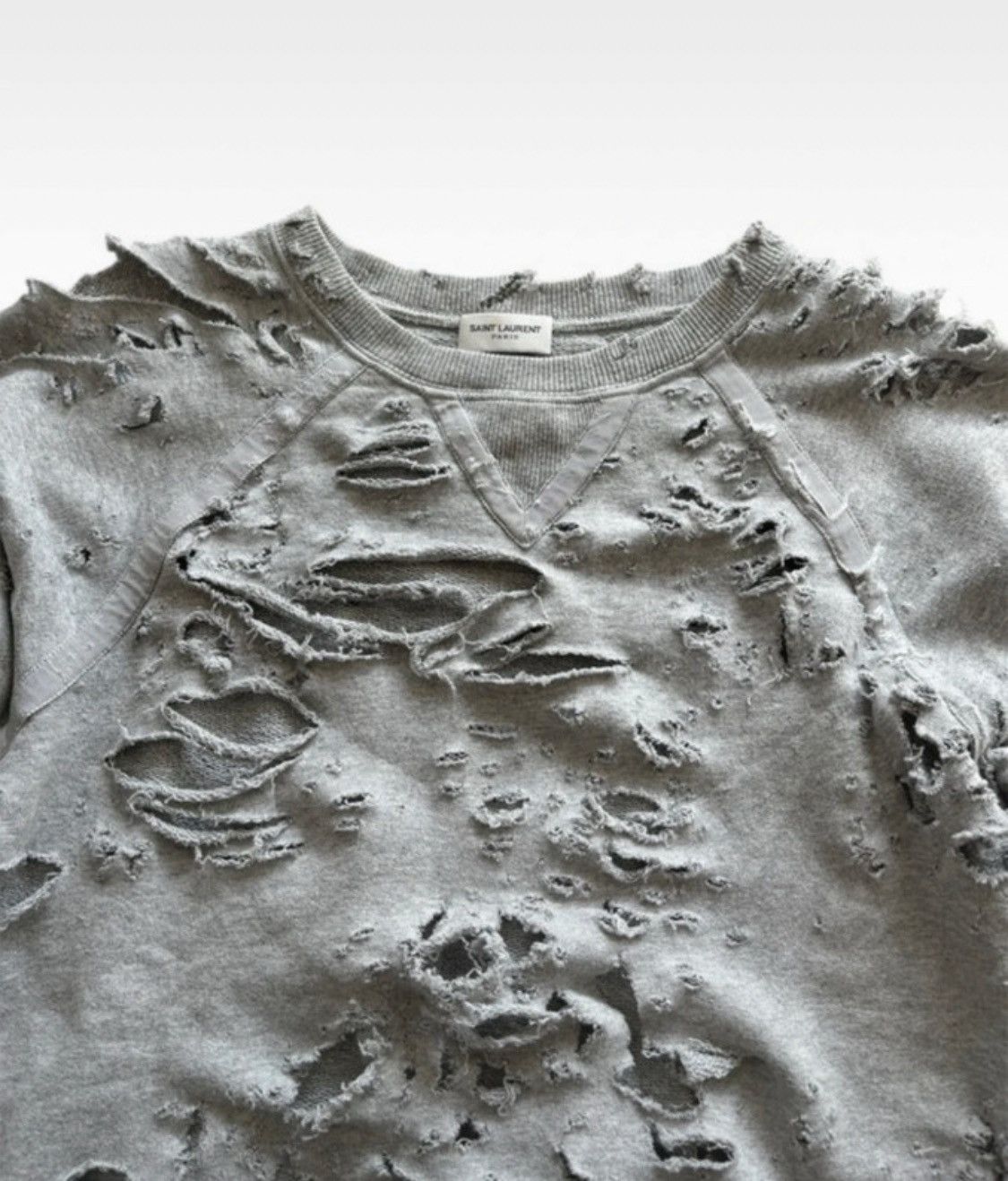 Saint Laurent Paris Saint Laurent SS13 Distressed Crewneck by Hedi Slimane Size US S / EU 44-46 / 1 - 2 Thumbnail