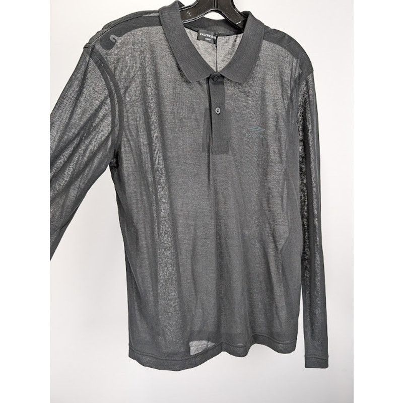 Balenciaga o1rshd1 3b Sport Embro Transp Polo Shirt in Black Size US XL / EU 56 / 4 - 8 Thumbnail