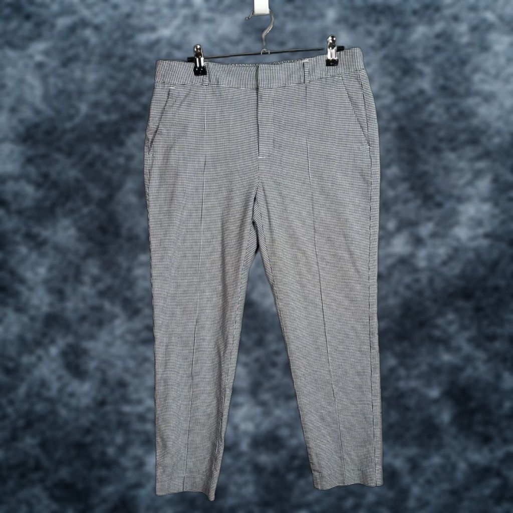 Massimo Dutti Massimo Dutti Womens Tailored Houndstooth Slim Fit Pants Size 6 Gray/White Size 28" / US 6 / IT 42 - 1 Thumbnail
