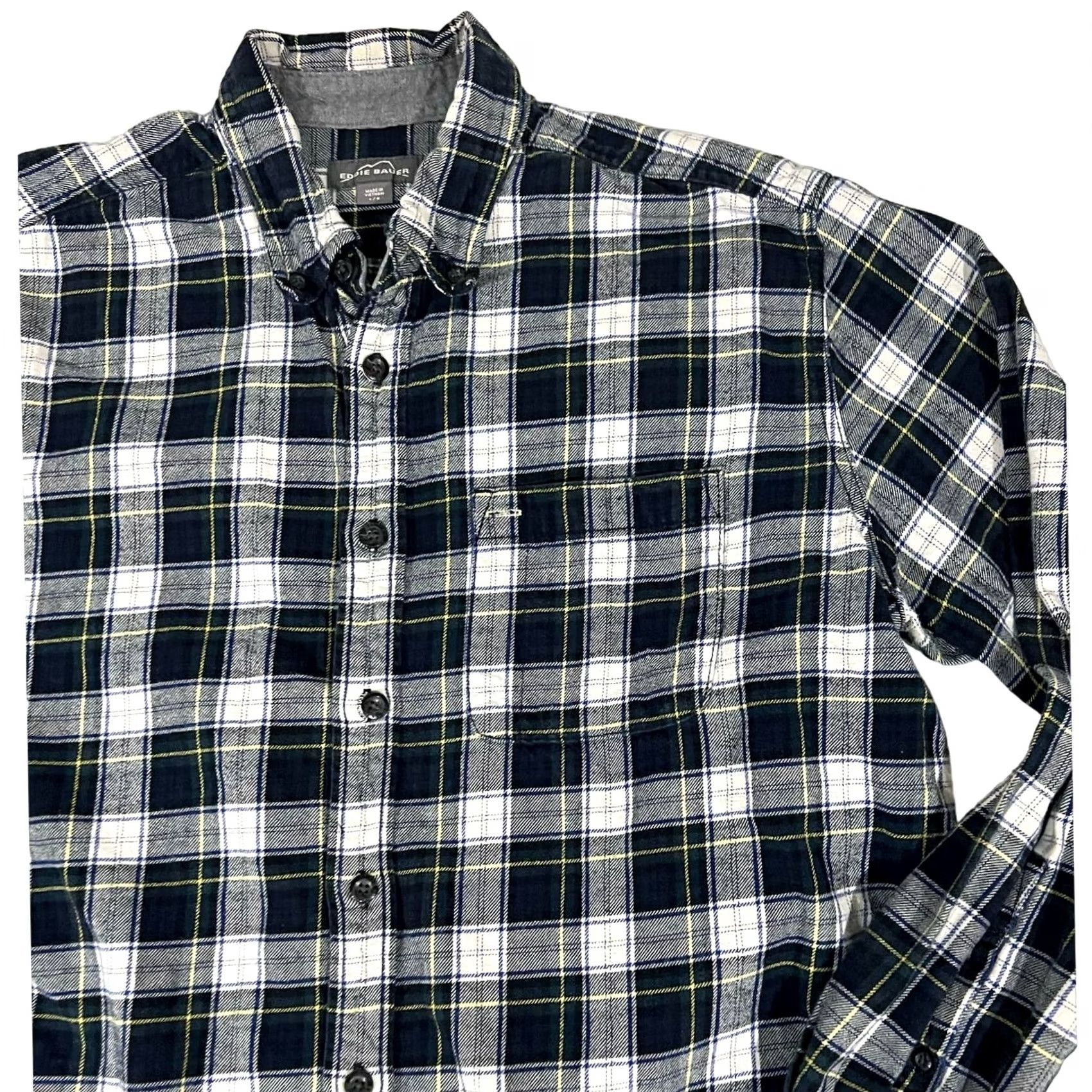 Eddie Bauer Eddie Bauer Men’s Large Plaid Flannel Shirt Blue Green Scotch Button-Front, Cotton, Long Sleeve, Collared, Regular Fit, Size L, Men's Shirt Size US L / EU 52-54 / 3 - 2 Thumbnail