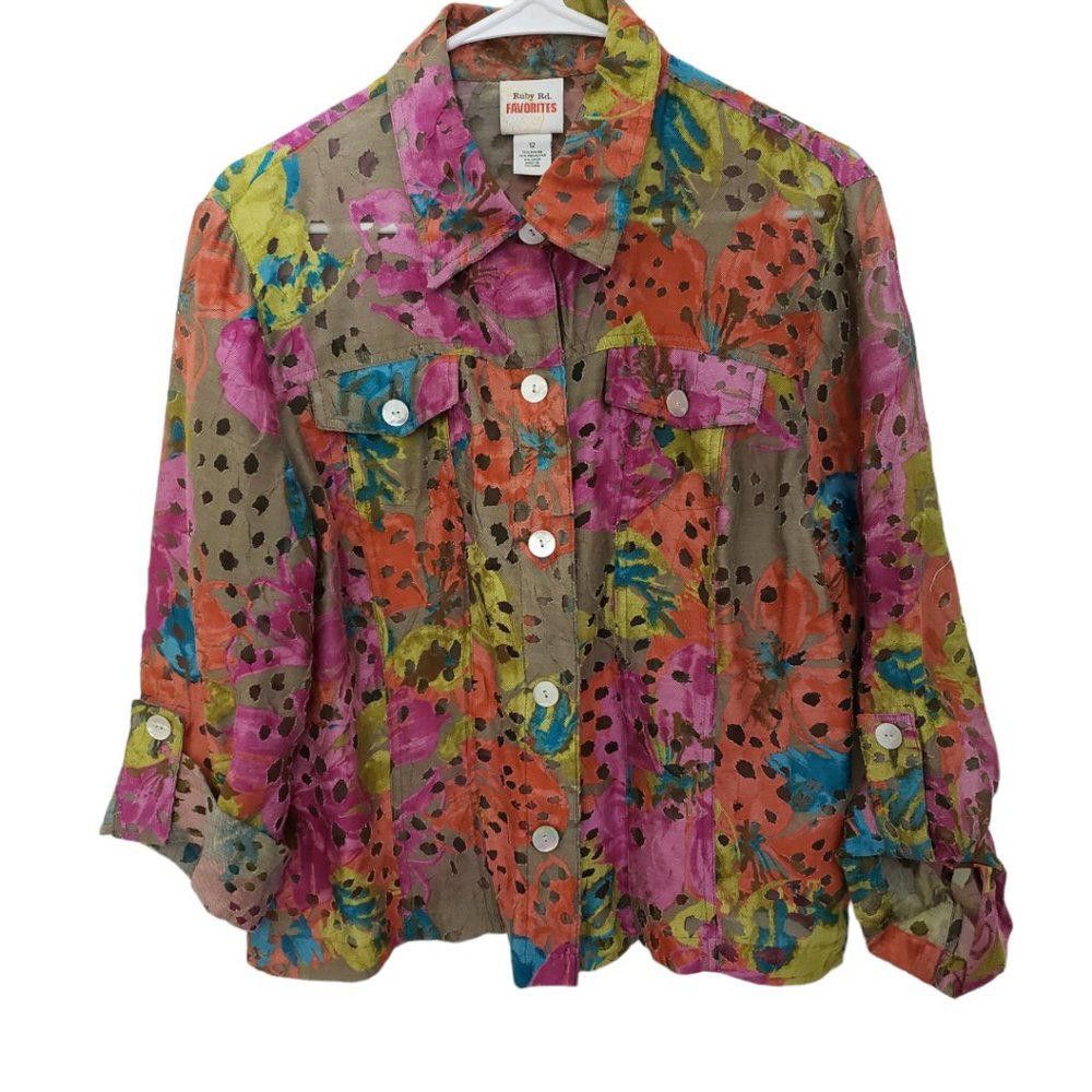 Designer CT186a Ruby Rd. Favorites Multi-color Shirt Size 12 Size XL / US 12-14 / IT 48-50 - 1 Thumbnail