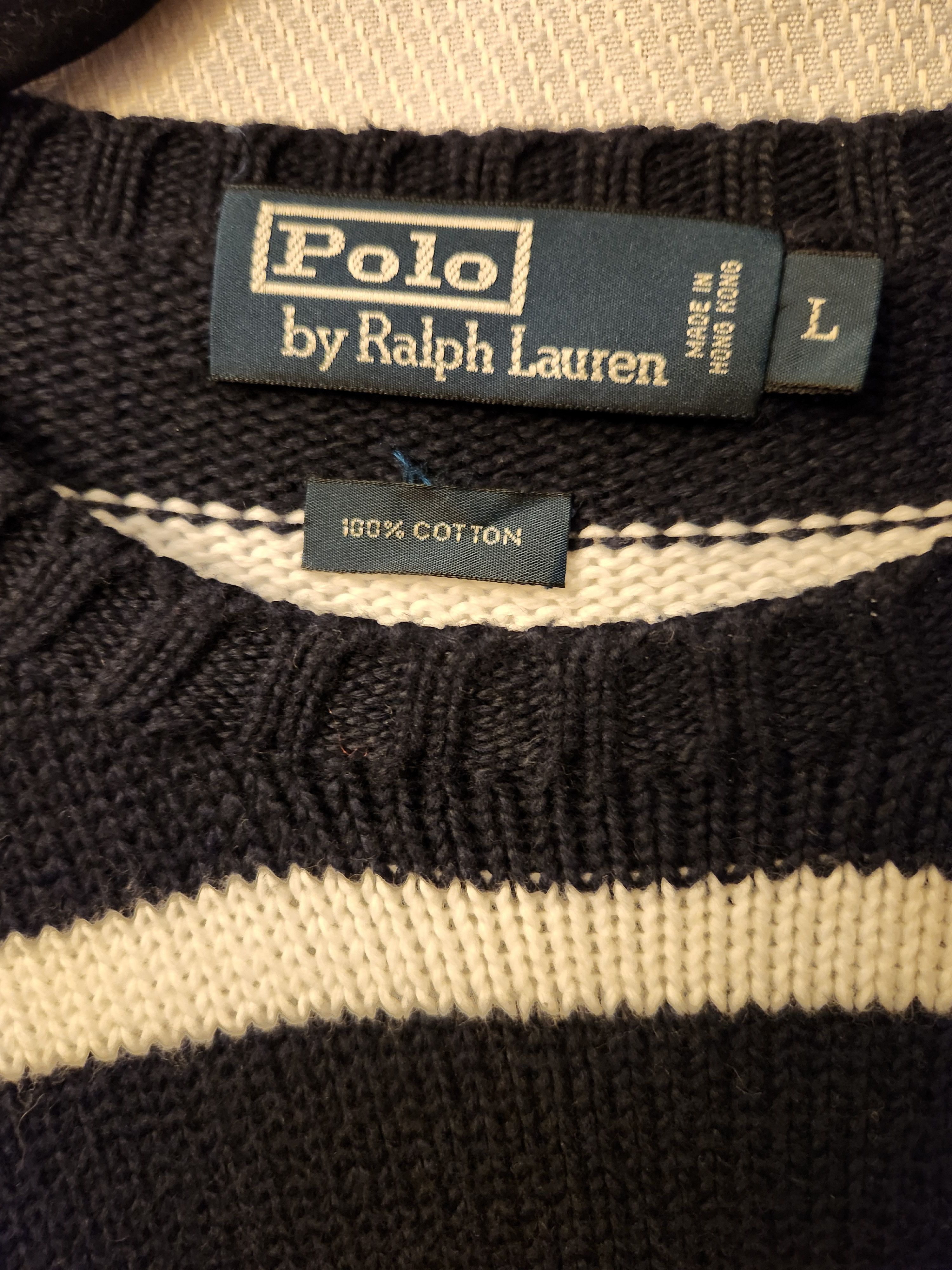 Polo Ralph Lauren 100% Cotton Striped Pullover Sweater Size US L / EU 52-54 / 3 - 3 Thumbnail