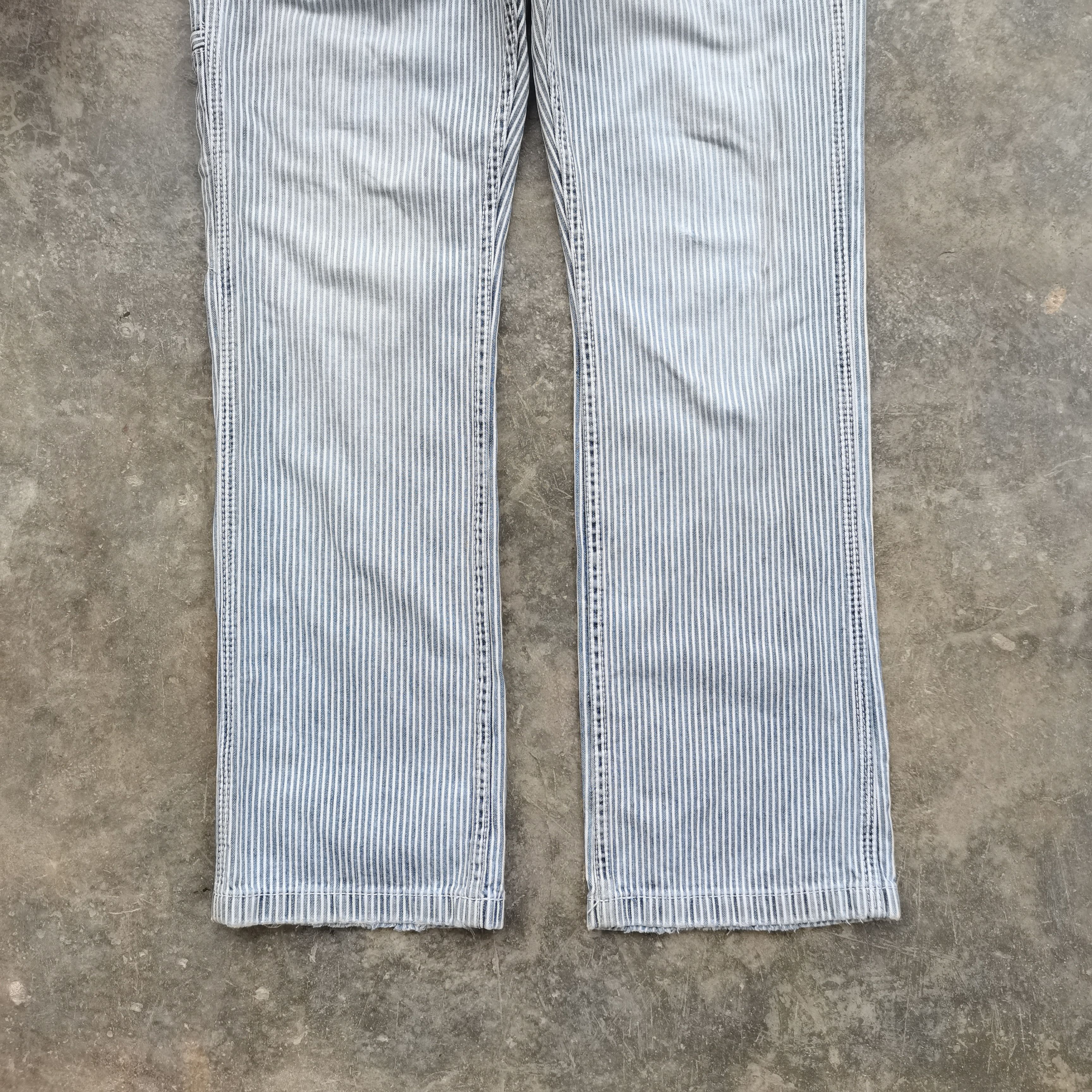 Quiksilver × Vintage Vintage QUIKSILVER Hickory Stripes Distress Faded Denim Size US 31 - 5 Thumbnail