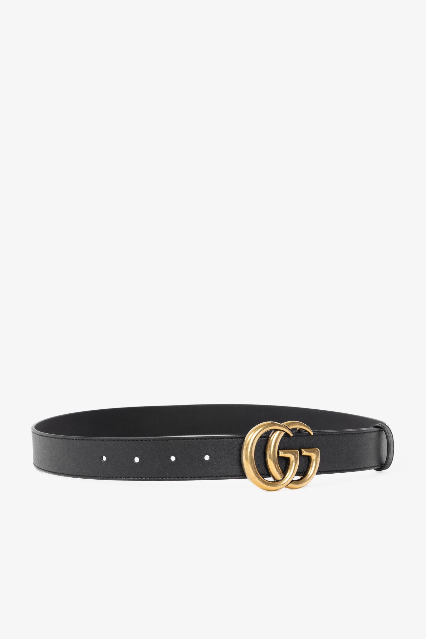 Gucci Gucci GG Marmont Black Leather Belt Size 34 - 1 Thumbnail