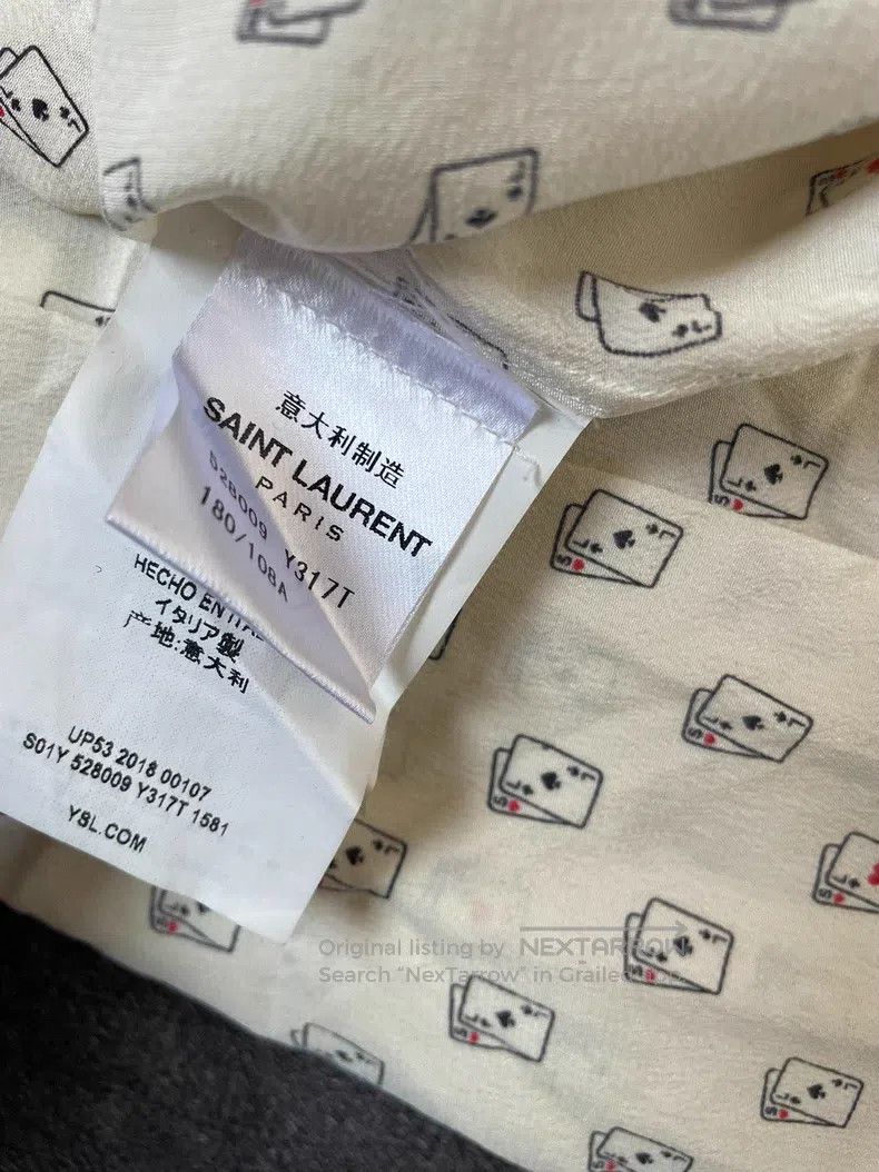 Saint Laurent Paris Saint Laurent Paris size 41 Silk full print poker shirt Size US S / EU 44-46 / 1 - 5 Thumbnail