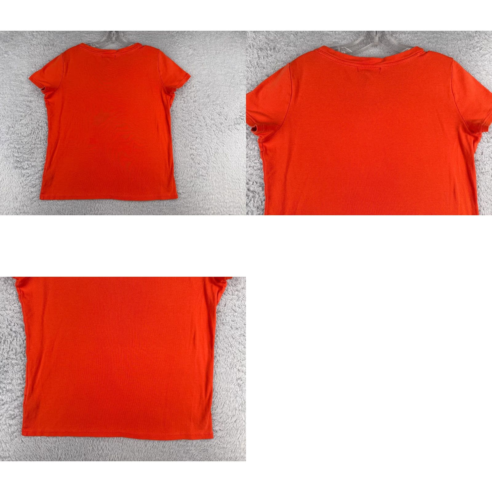 Polo Ralph Lauren Lauren Ralph Sport Shirt Women Large Orange 100% Cotton Scoop Neck Short Sleeve Size L / US 10 / IT 46 - 9 Thumbnail