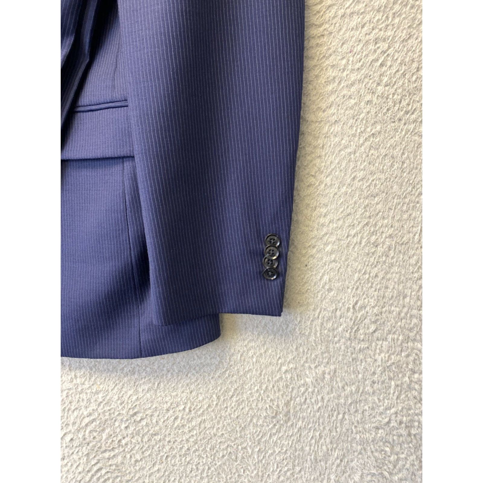 Tommy Hilfiger TOMMY HILFIGER Men's Modern-Fit Blue Plaid 2-Piece Suit Jacket Pants 40L/38W Size 40L - 2 Thumbnail