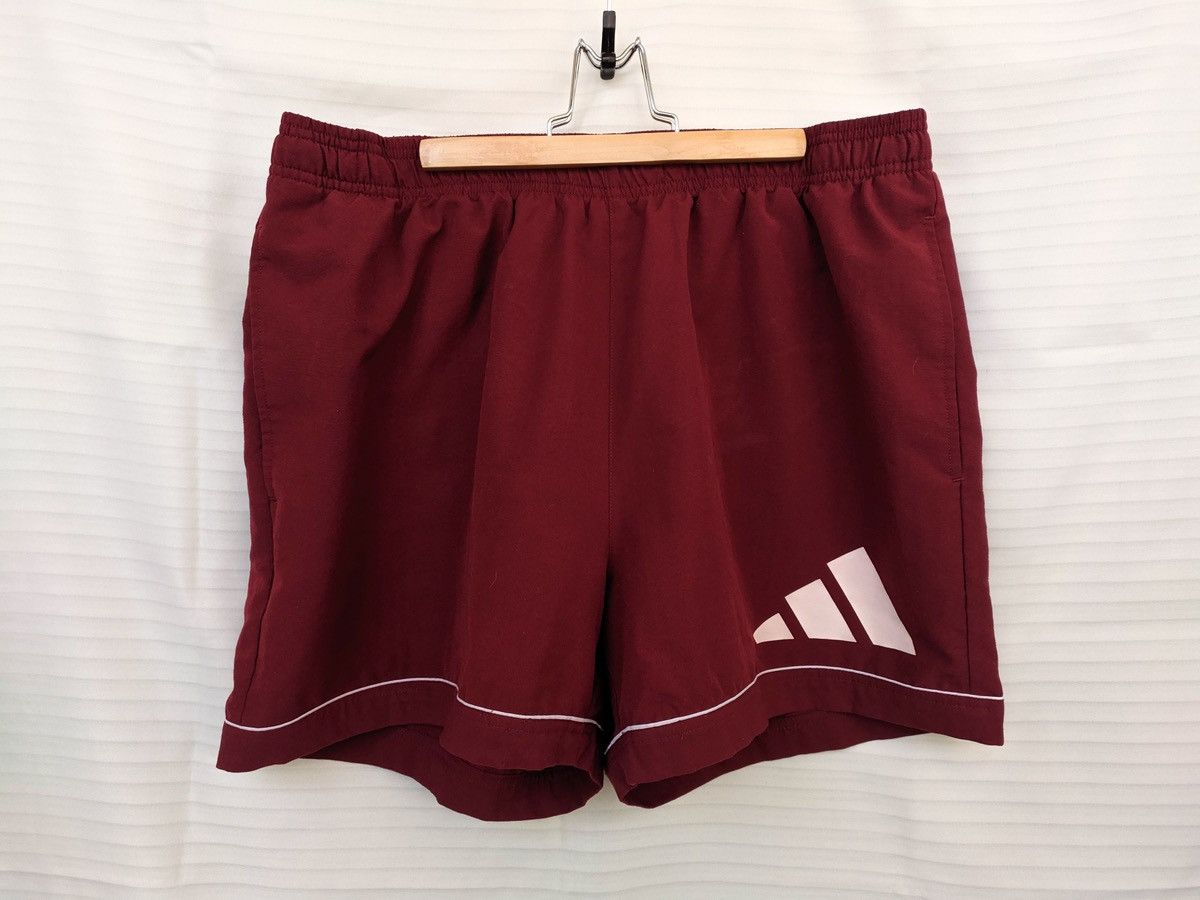 Vintage Adidas Shorts Burgundy Retro 2000s nylon men’s y2k Size US 34 / EU 50 - 1 Thumbnail