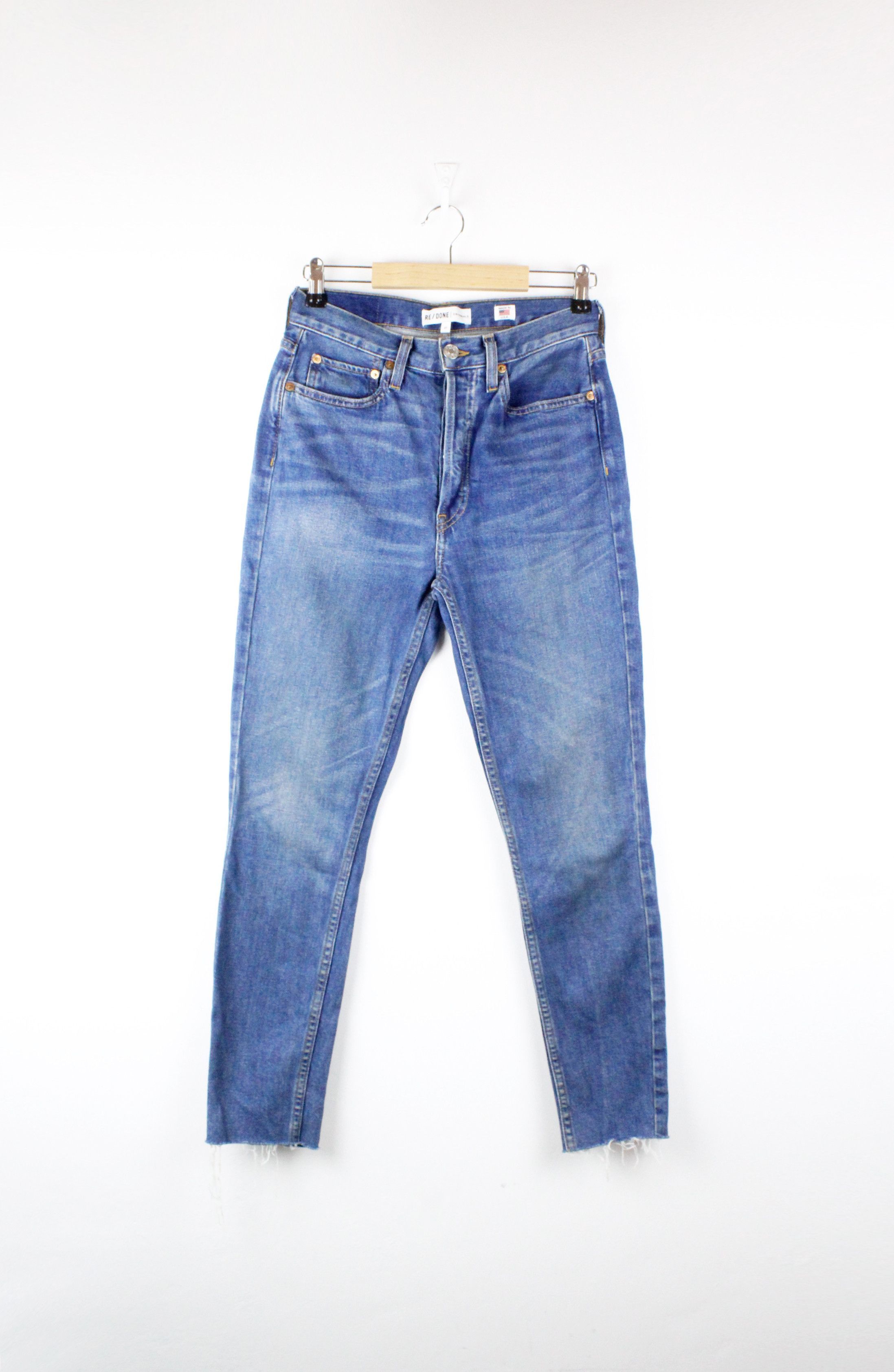 Jean × RE/DONE Womens Re/Done Blue Washed High Waisted Skinny Denim Jeans Size 27" / US 4 / IT 40 - 1 Thumbnail