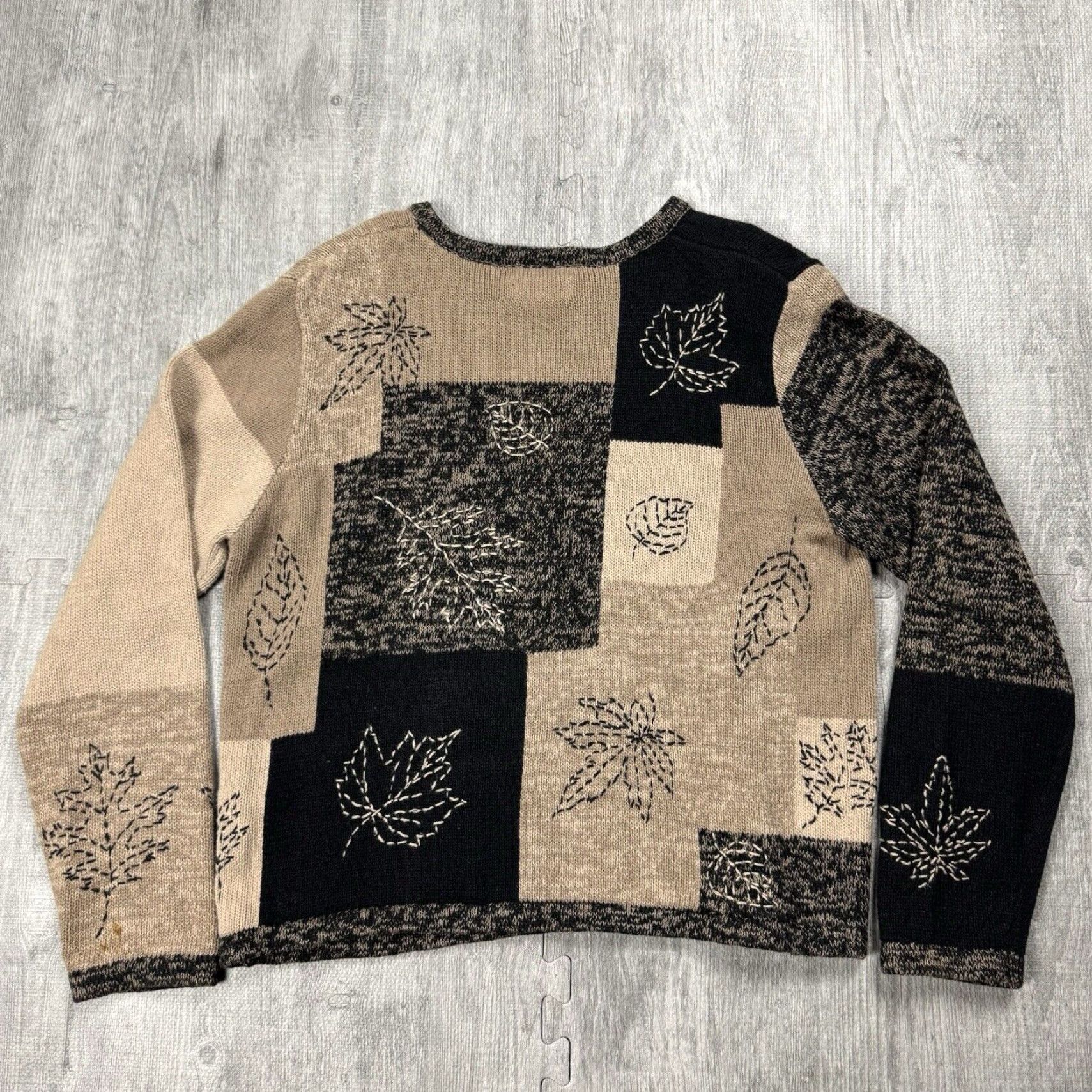 Vintage VINTAGE Christopher & Banks Knit Sweater Women’s Size M Fall Leaf Star Embroidered 90s Casual Size M / US 6-8 / IT 42-44 - 6 Thumbnail