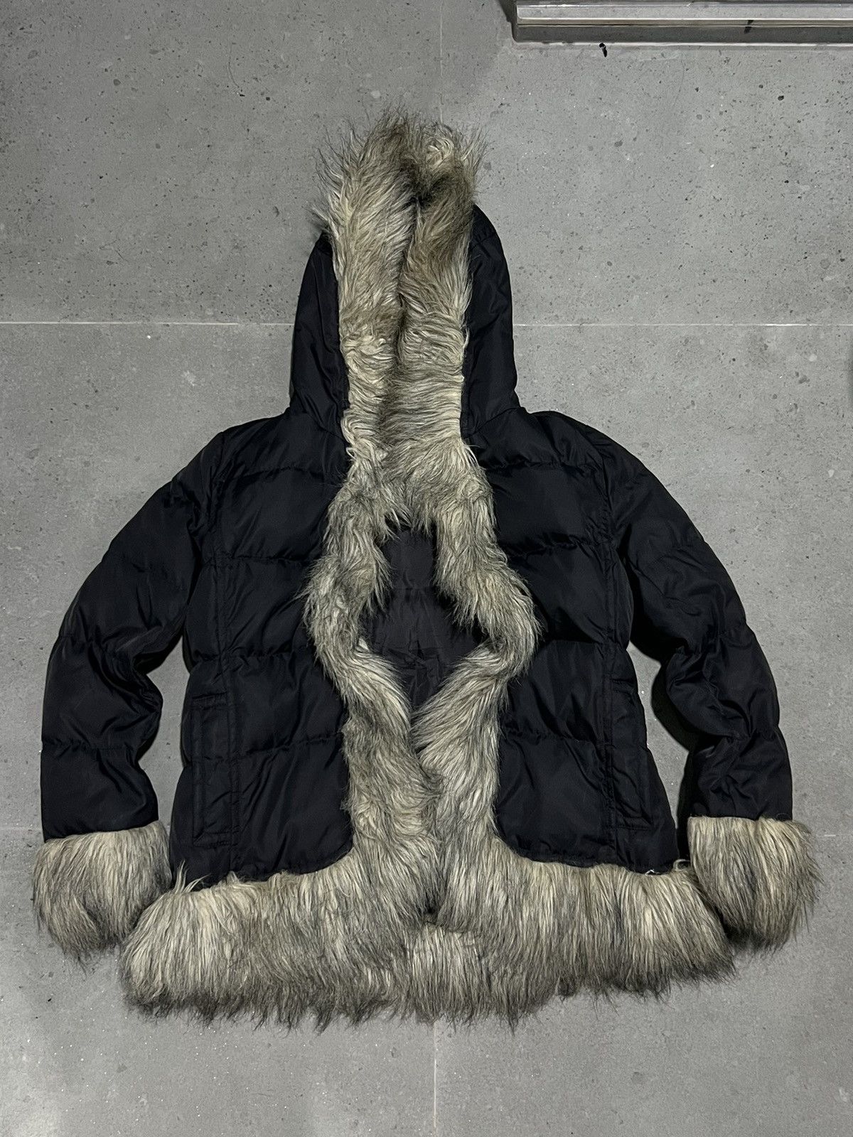 image of Diesel Mohawk Fur Hoodie Jacket Ifsixwasnine Lgb Style in Black, Men's (Size Small)