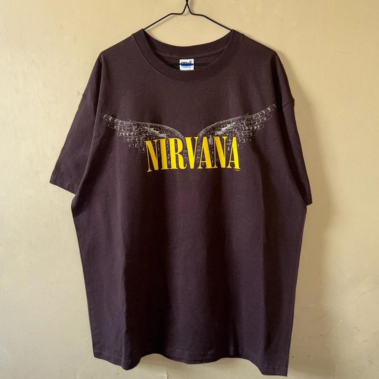Nirvana Vintage 2008 Y2K Nirvana Angel Wing Spellout Grunge Band Tee Size US XL / EU 56 / 4 - 1 Thumbnail